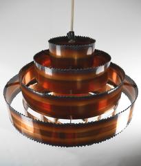 Brutalist Modern Copper Tiered Pendant, 1960s - Two Items