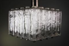 1965 Swedish Wärnå Glass, Chrome Square Nordlys Pendant