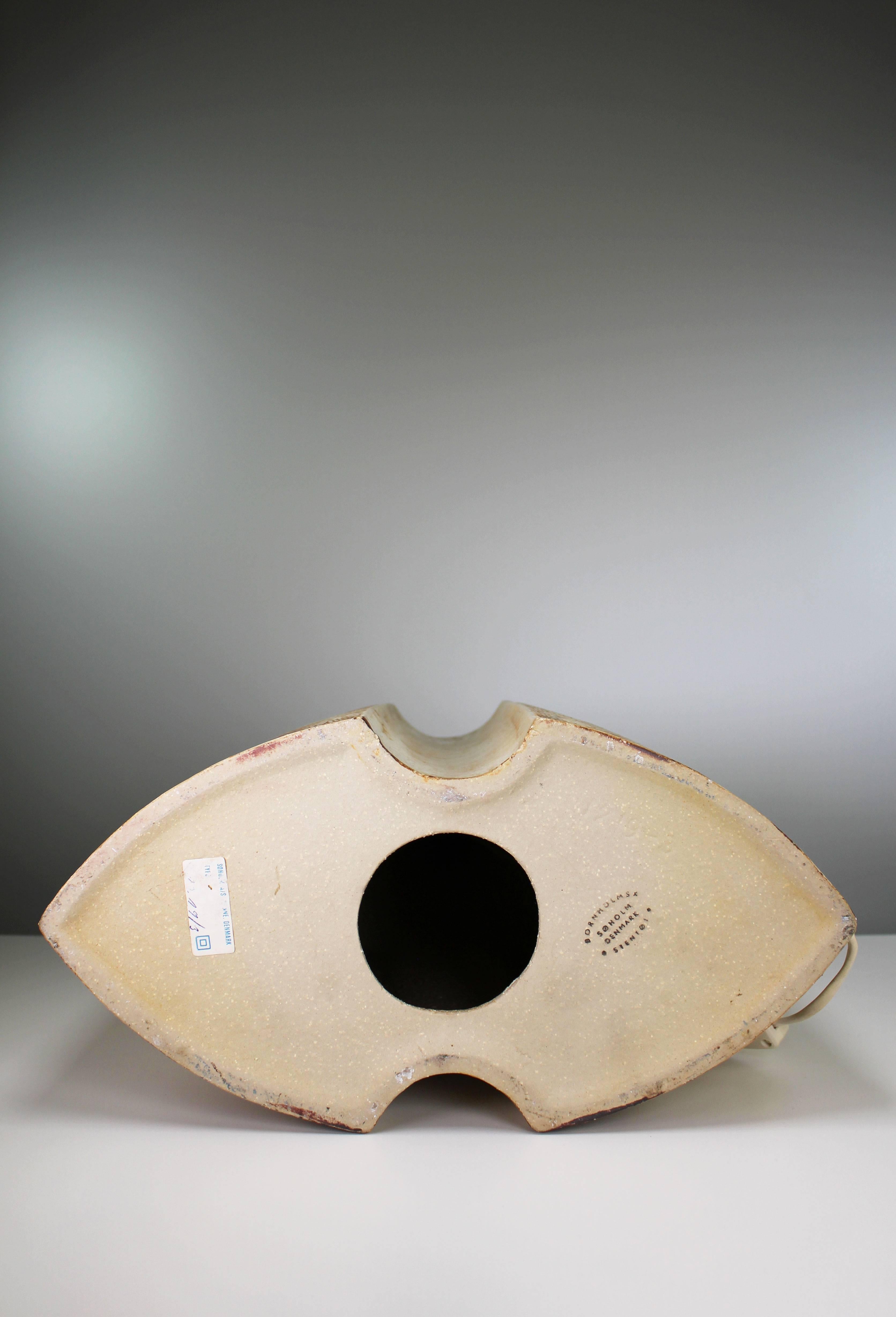 Large Danish Haico Nitzsche Statement Pottery Sculptural Stoneware Lamp, 1970s In Good Condition In Copenhagen, DK