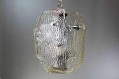 Mazzega Murano-Blätter-Anhänger aus strukturiertem Glas, 1960er Jahre