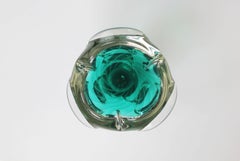 Nanny Still McKinney Small Finnish Emerald Green and White Glass Bowl, 1960s