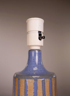 1960s Danish Modern Blue Striped Soholm Lamp by Maria Philippi