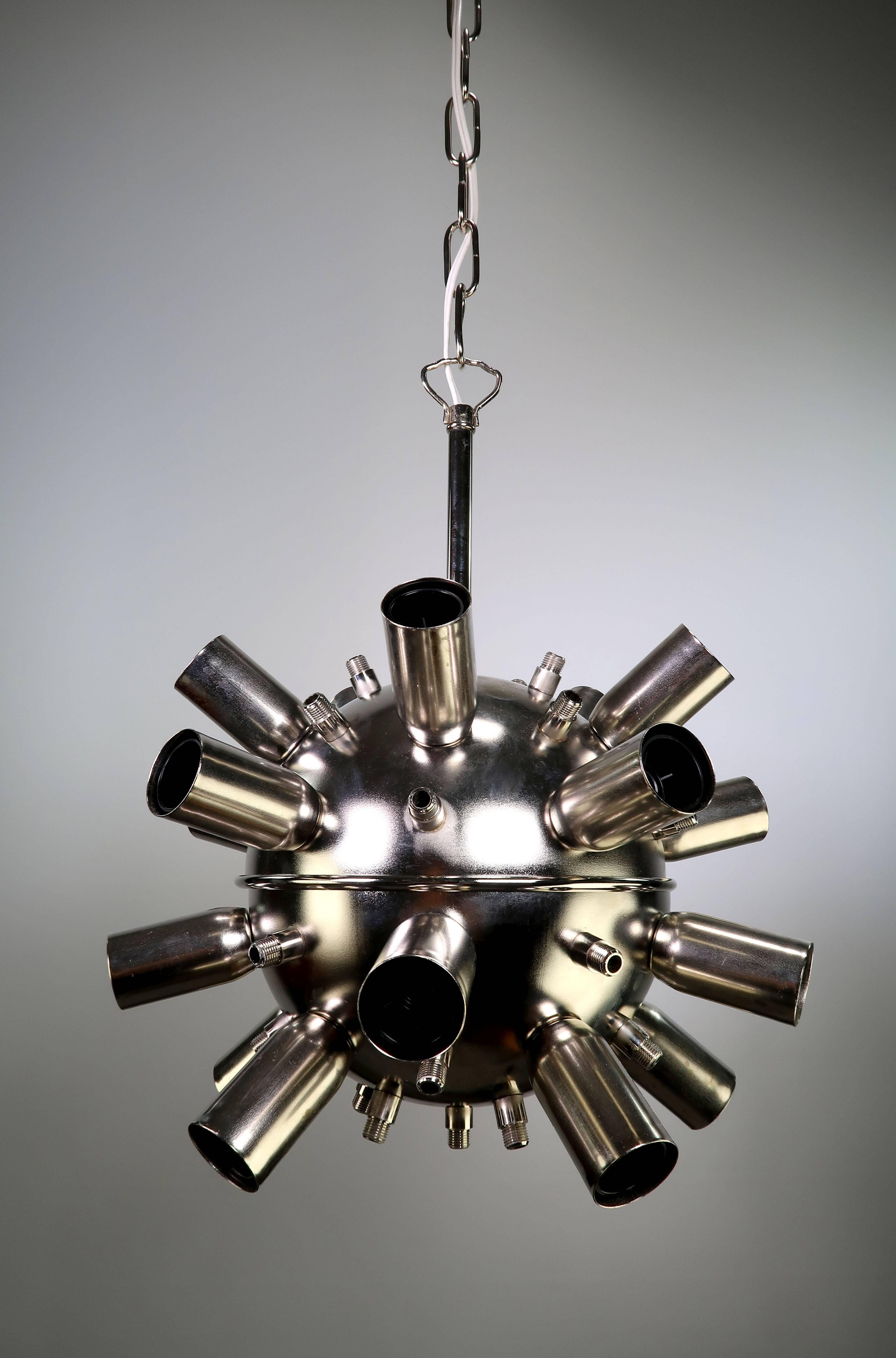 Italian Murano Mid Century Modern Handmade Spike Glass Sputnik Chandelier, 1980s 2