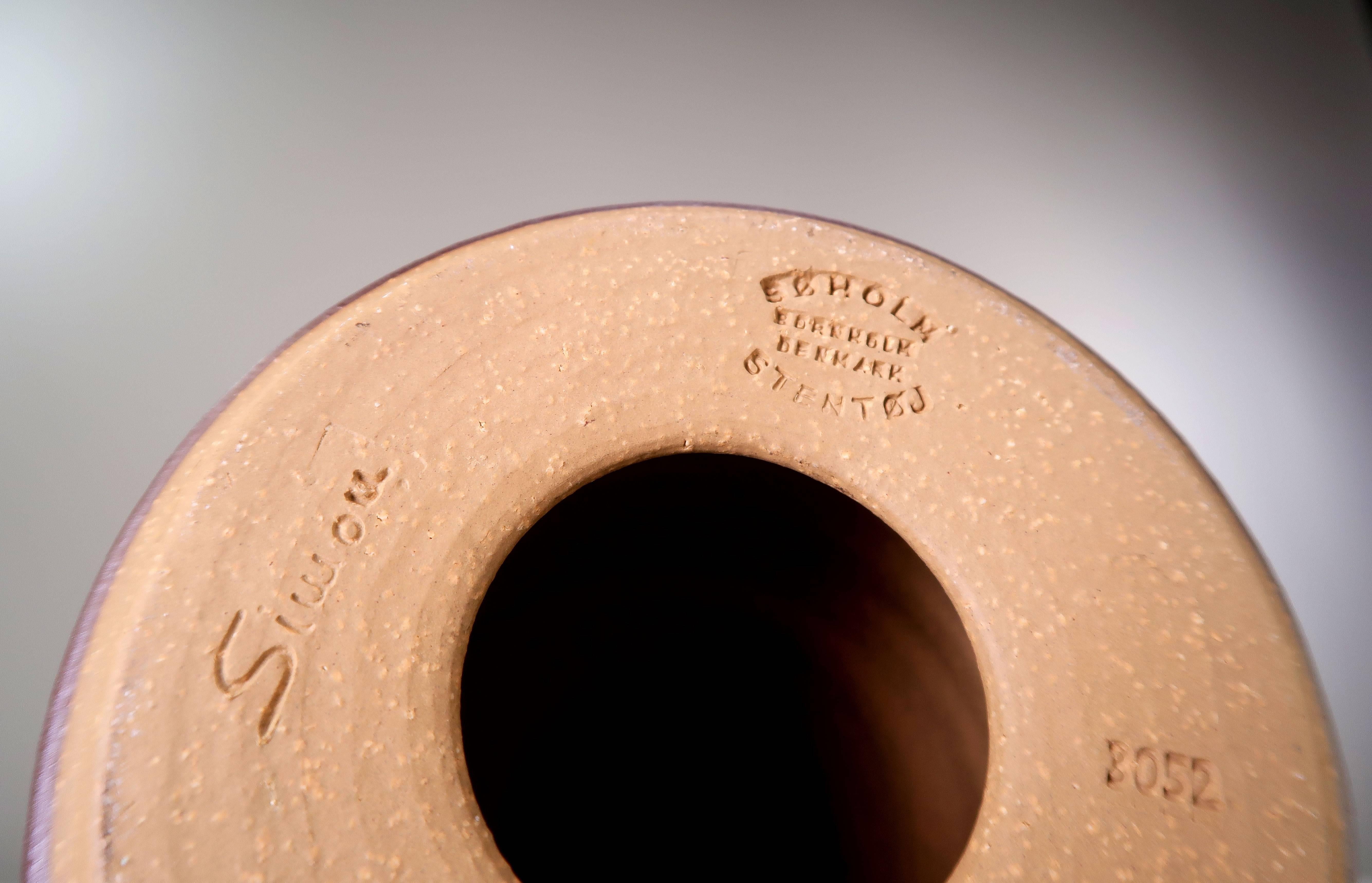 Joseph Simon Petrol Blue Stoneware Lamp, 1960s In Good Condition In Copenhagen, DK