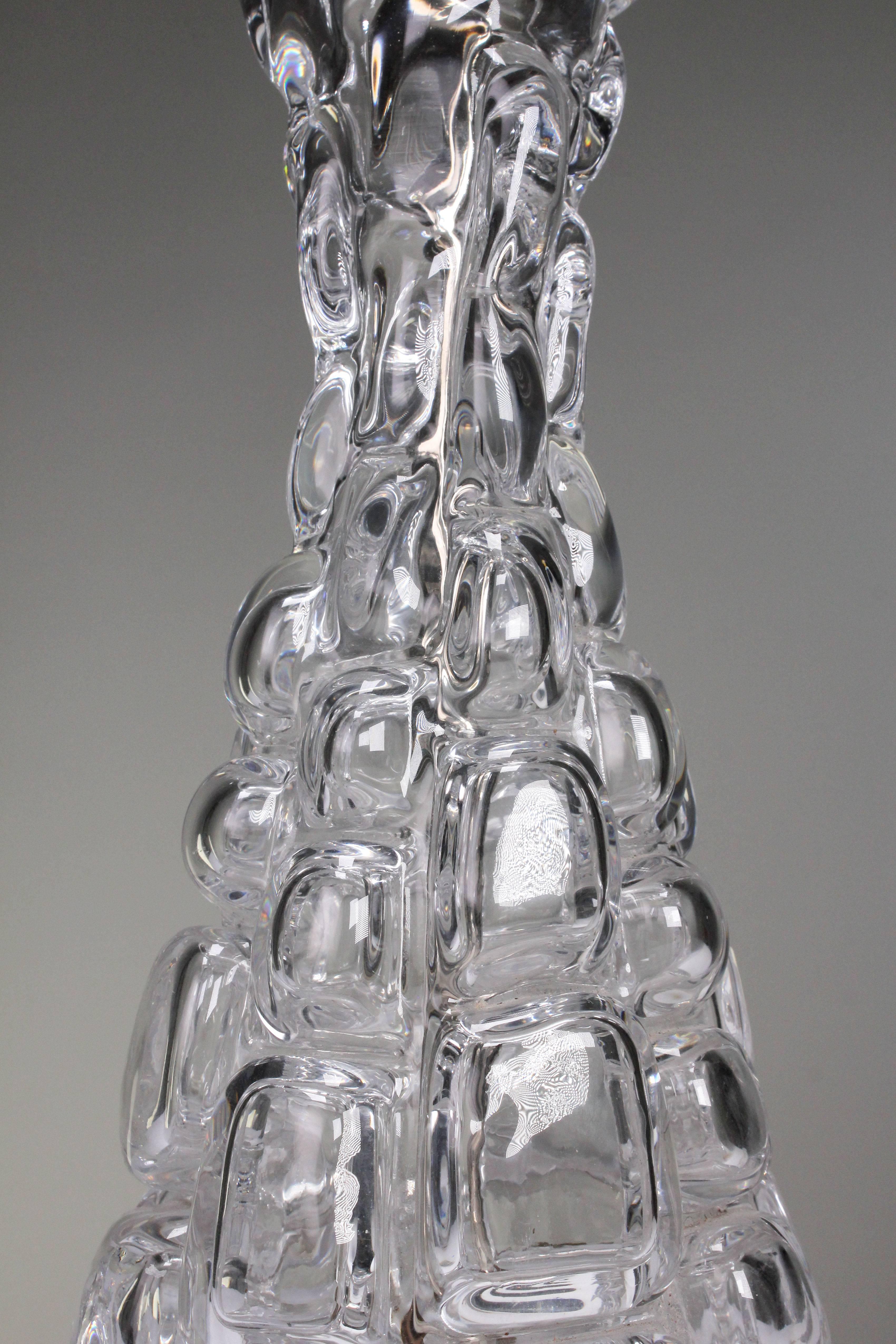 Suédois Lampe de bureau Orrefors Crystal des années 1960, Carl Fagerlund en vente