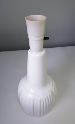 Einar Johansen White Lined Decor Table Lamp, 1960s