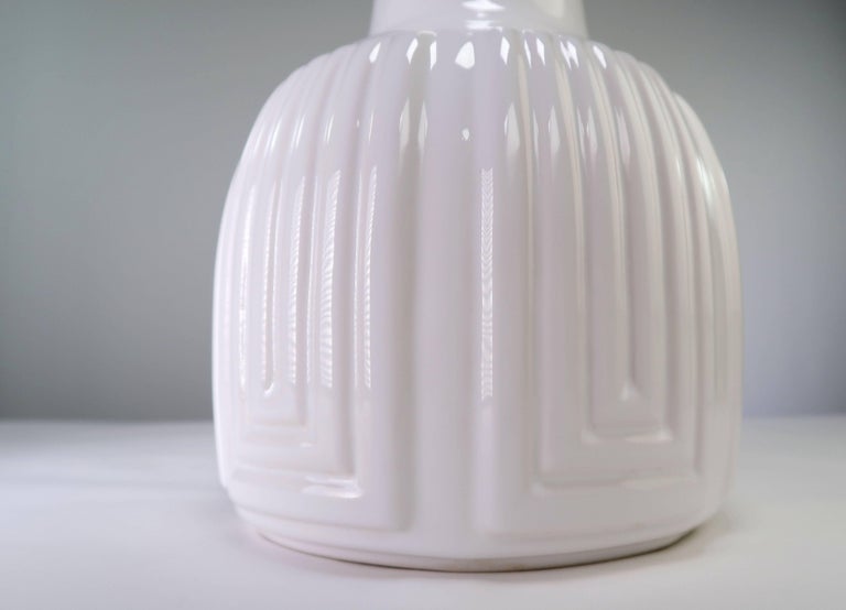 Mid-Century Modern Danish Modern Einar Johansen for Soholm Pottery White Ceramic Lamp, 1960s For Sale