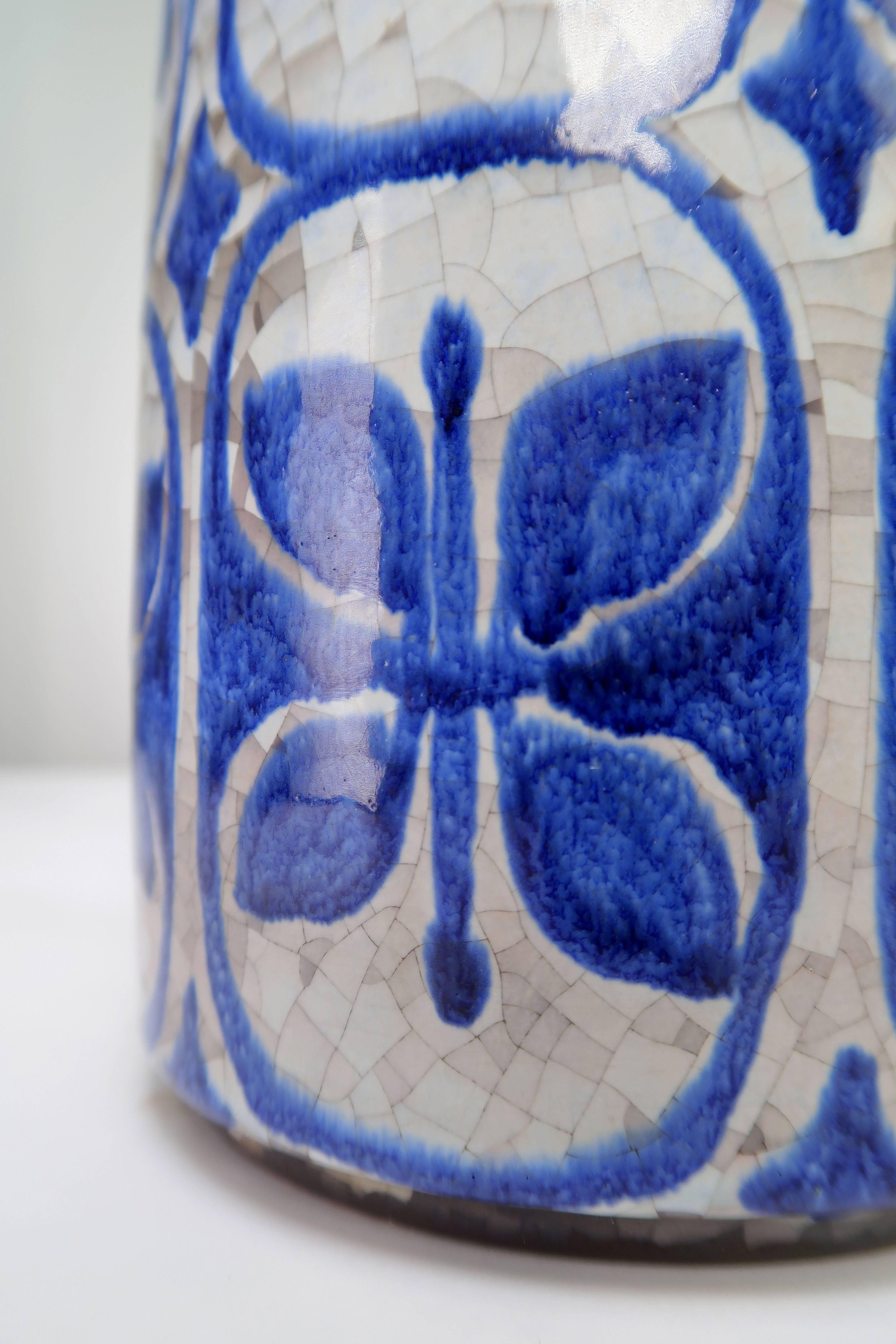 Glazed Marianne Starck for Danish Michael Andersen Blue, Grey Butterfly Lamps, 1960s