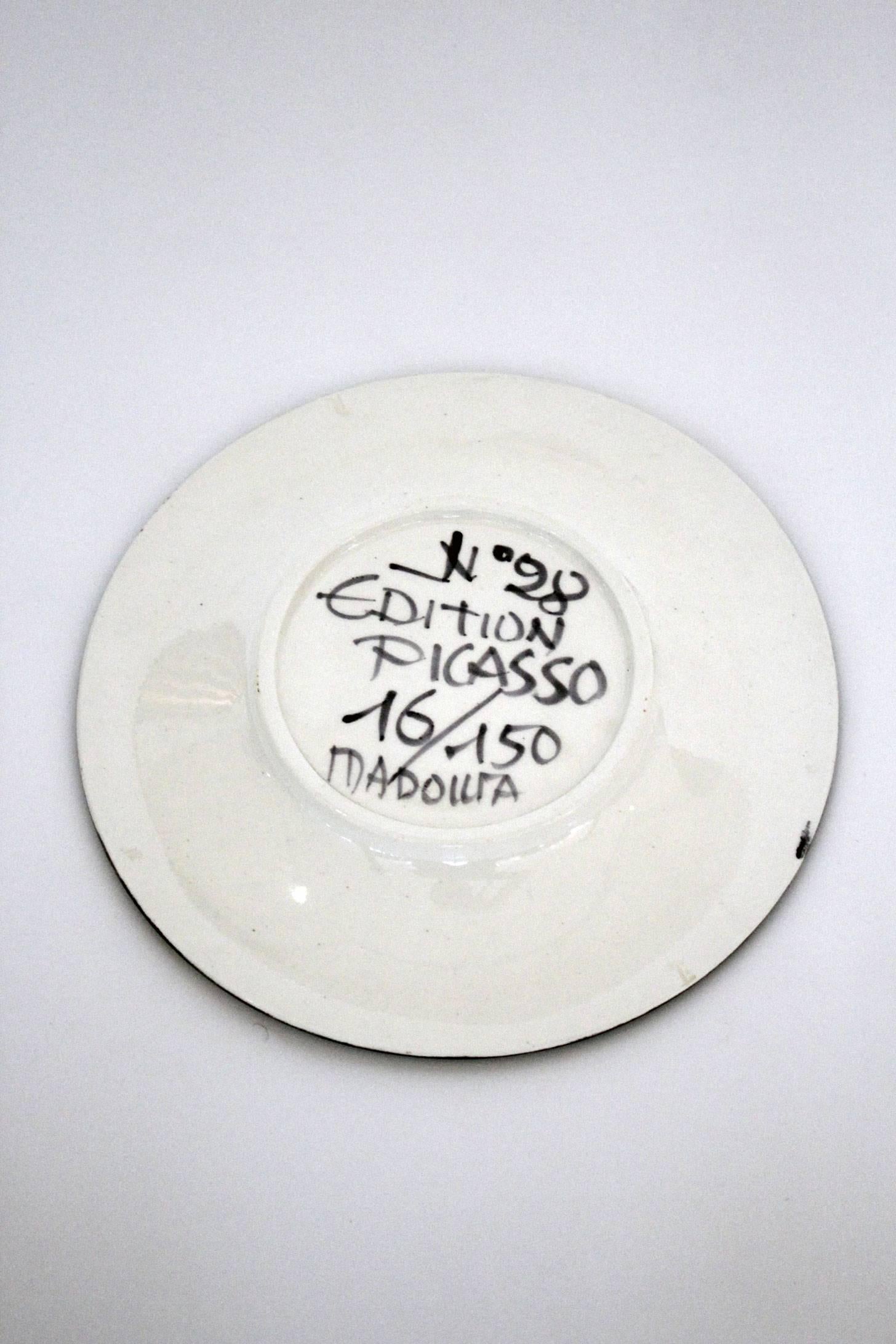 Unglazed Ceramic Plate 'Personagges N. 28' by Pablo Picasso, Numbered 16/150