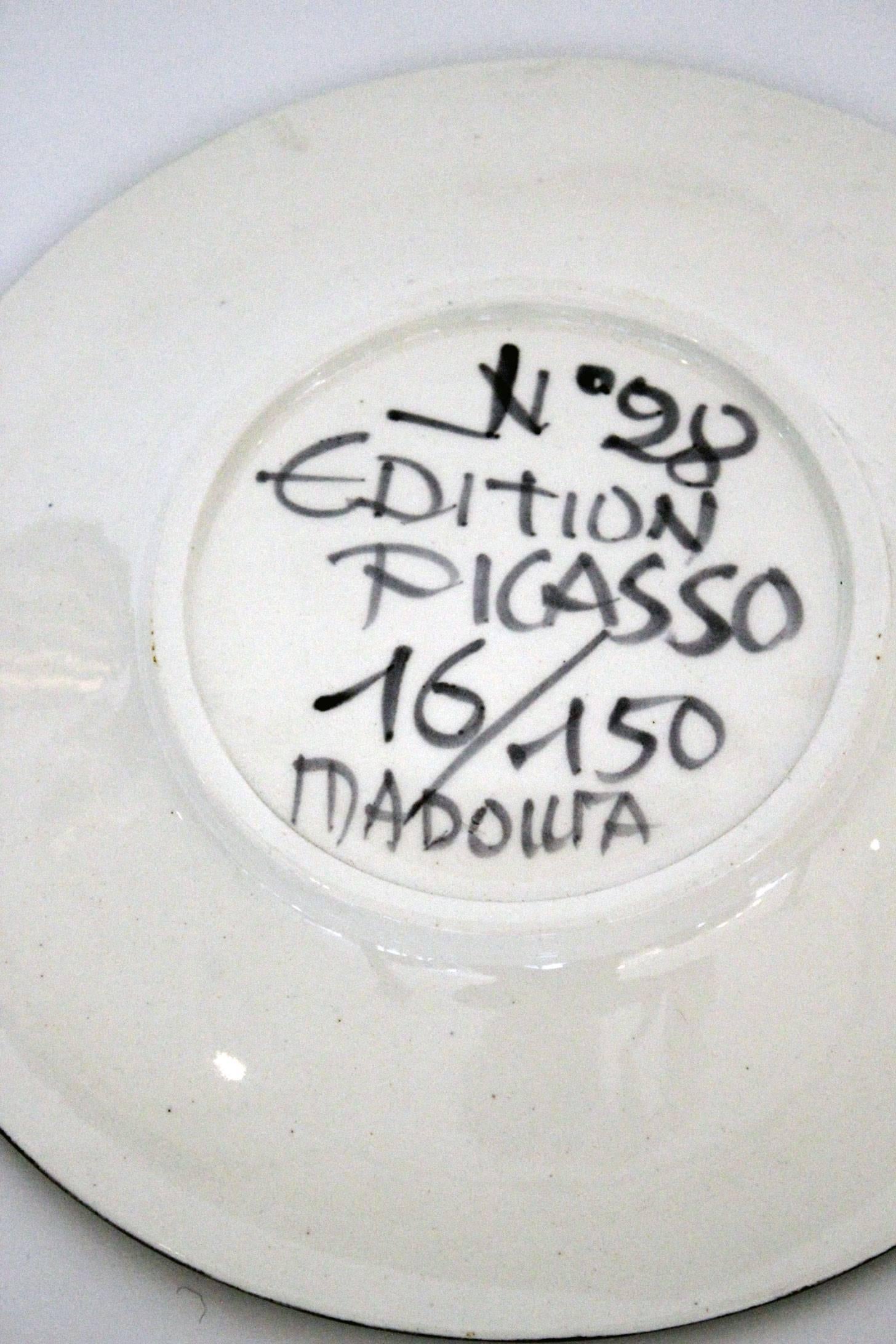 Ceramic Plate 'Personagges N. 28' by Pablo Picasso, Numbered 16/150 In Good Condition In London, GB