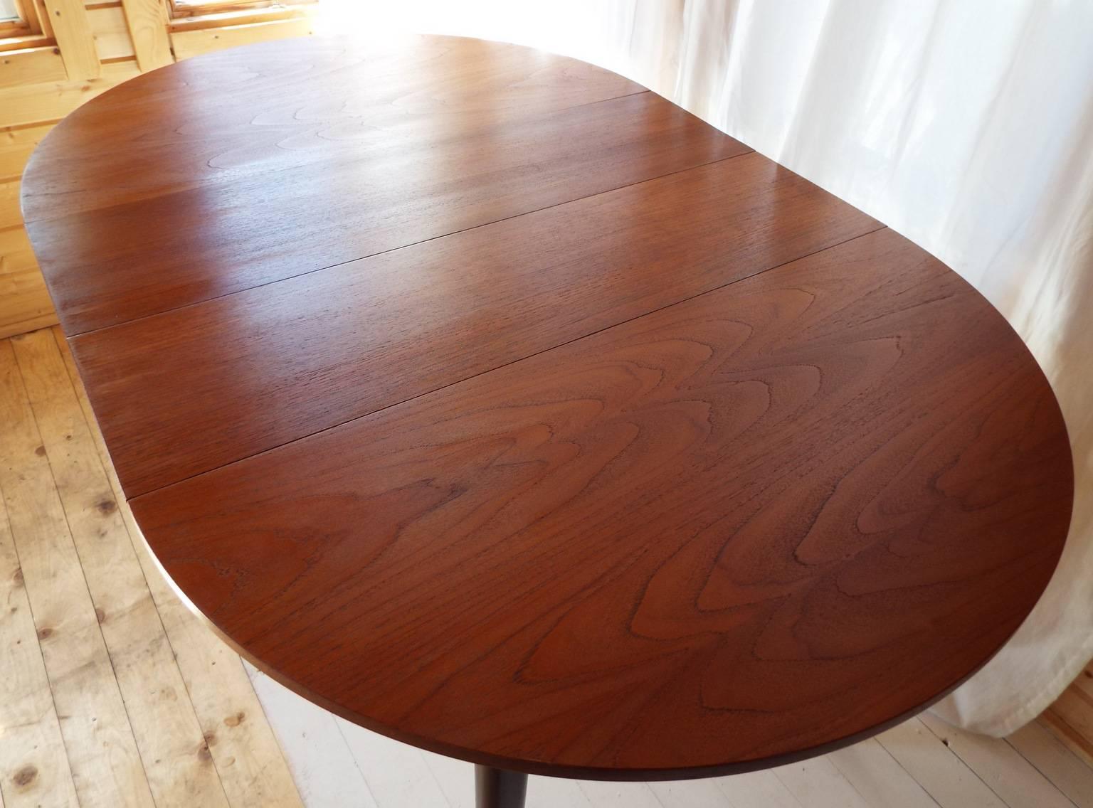 Midcentury Swedish Teak Extending Dining Table attributed to Nils Jonsson For Sale 2