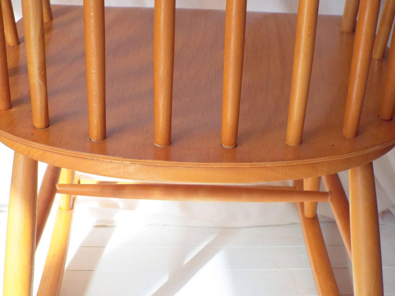 Midcentury/1960s Rocking Chair by Ilmari Tapiovaara Beech frame Bent ply seat For Sale 2