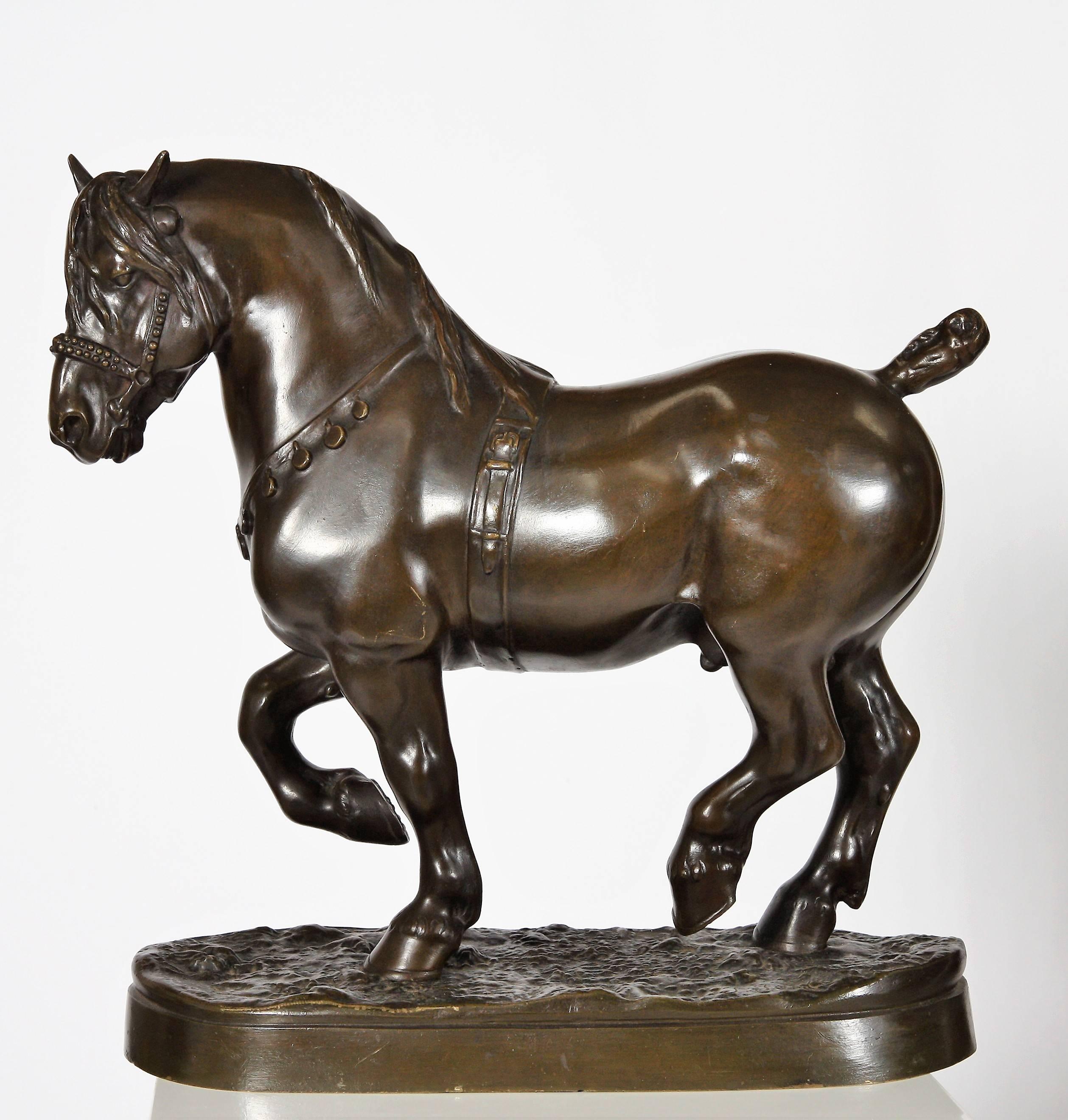 French Large Bronze of a Presentation Horse by Jean Joire