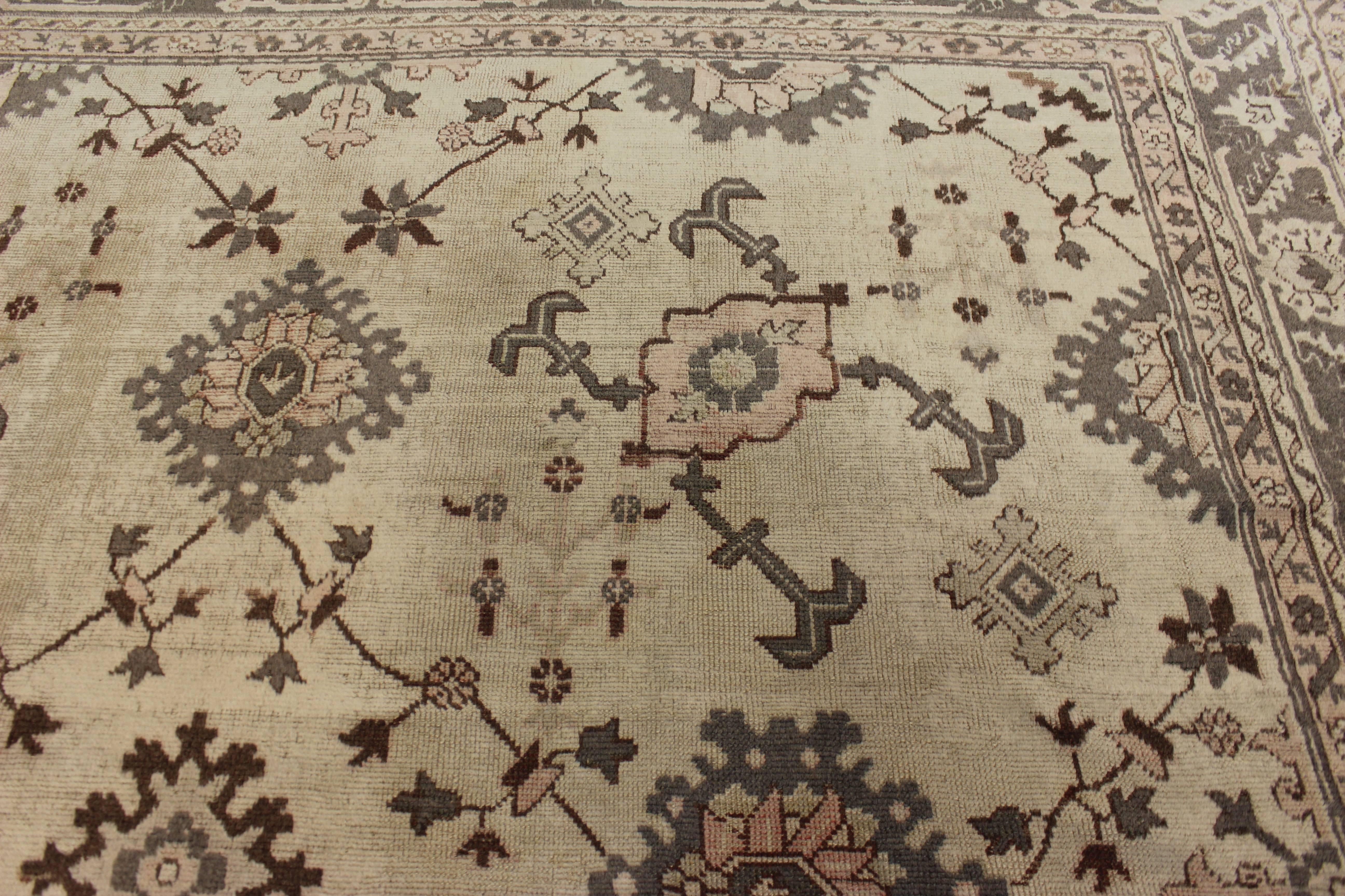 Early 20th Century Turkish Oushak Carpet For Sale