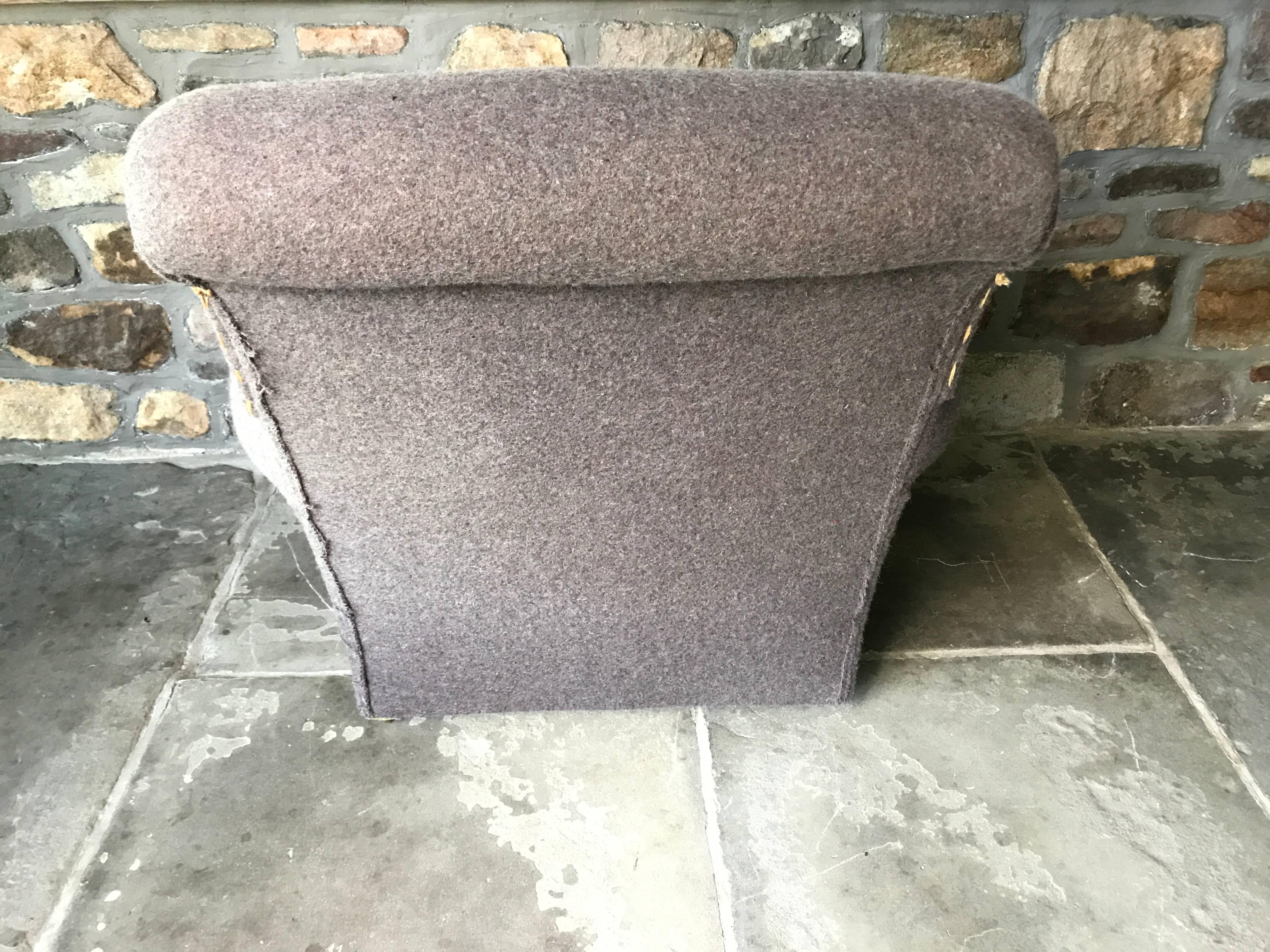 Unknown Pair of Wool English Rolled Arm Club Chairs