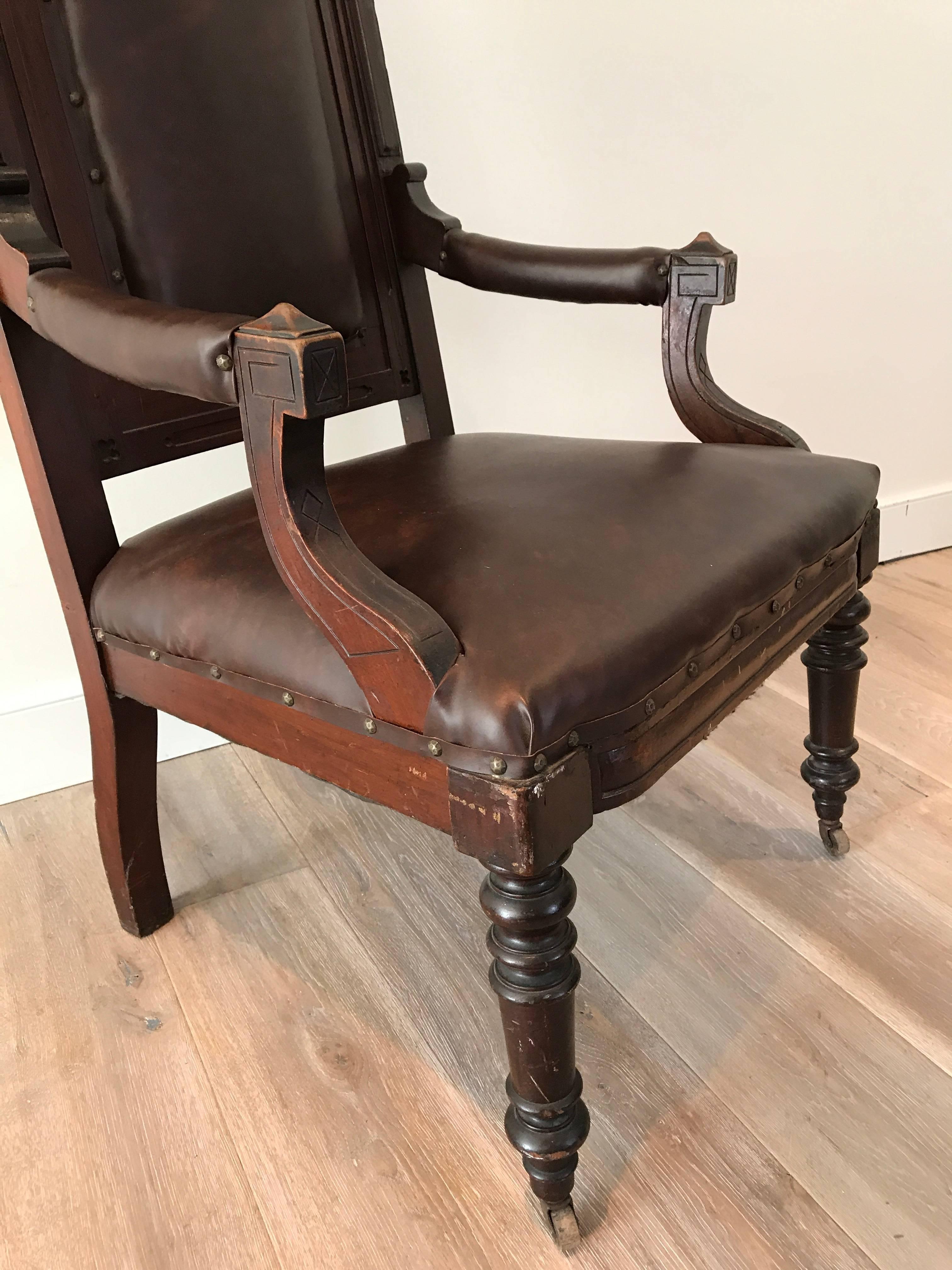 19th Century English Gothic Revival Armchair In Excellent Condition In Stockton, NJ