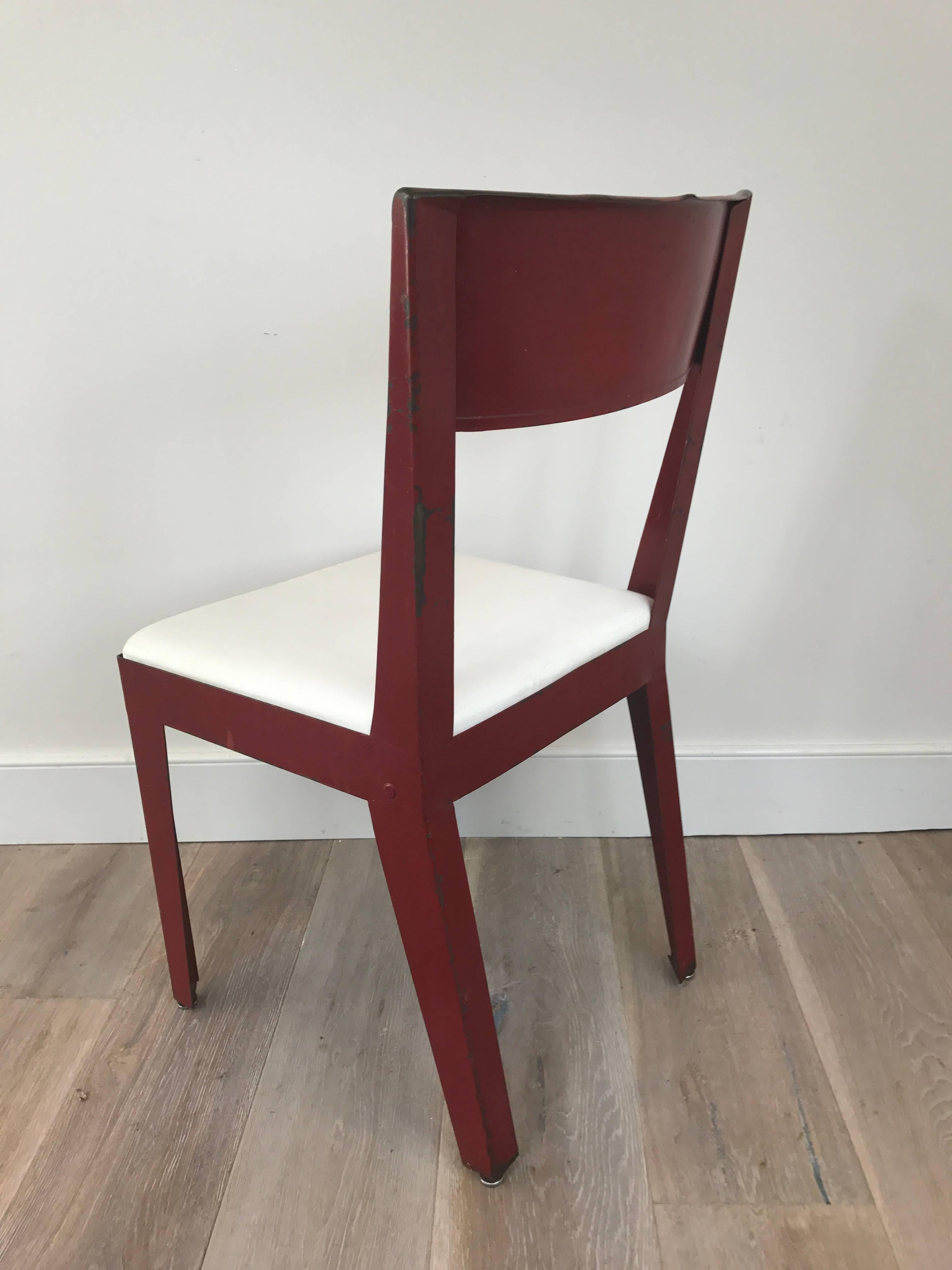 Enameled Jean Prouvé Side Chair For Sale