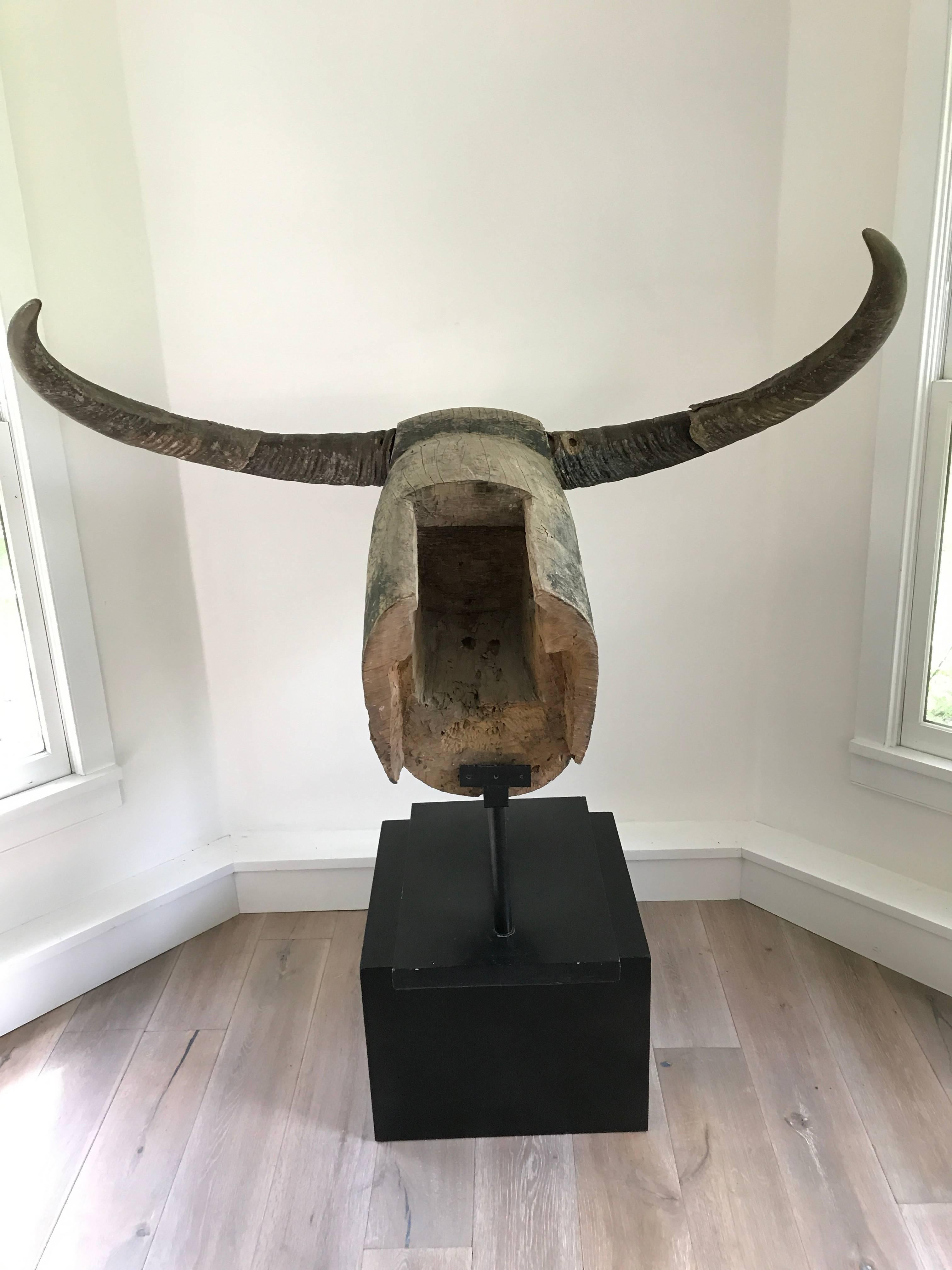 Asian Large 19th Century Indonesian Sculpture of a Bull For Sale