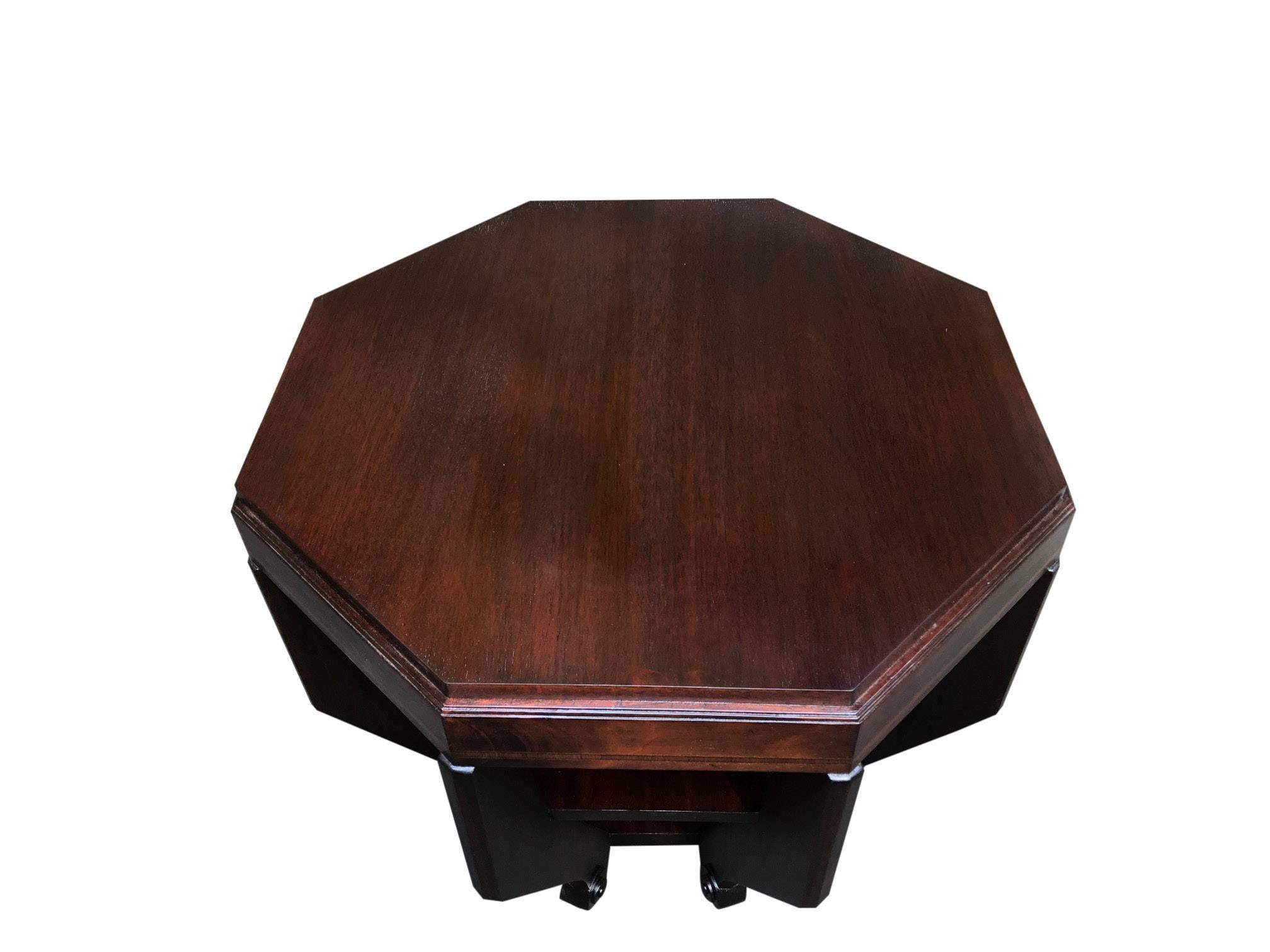 French Art Deco Octagonal Table In Good Condition In Stockton, NJ