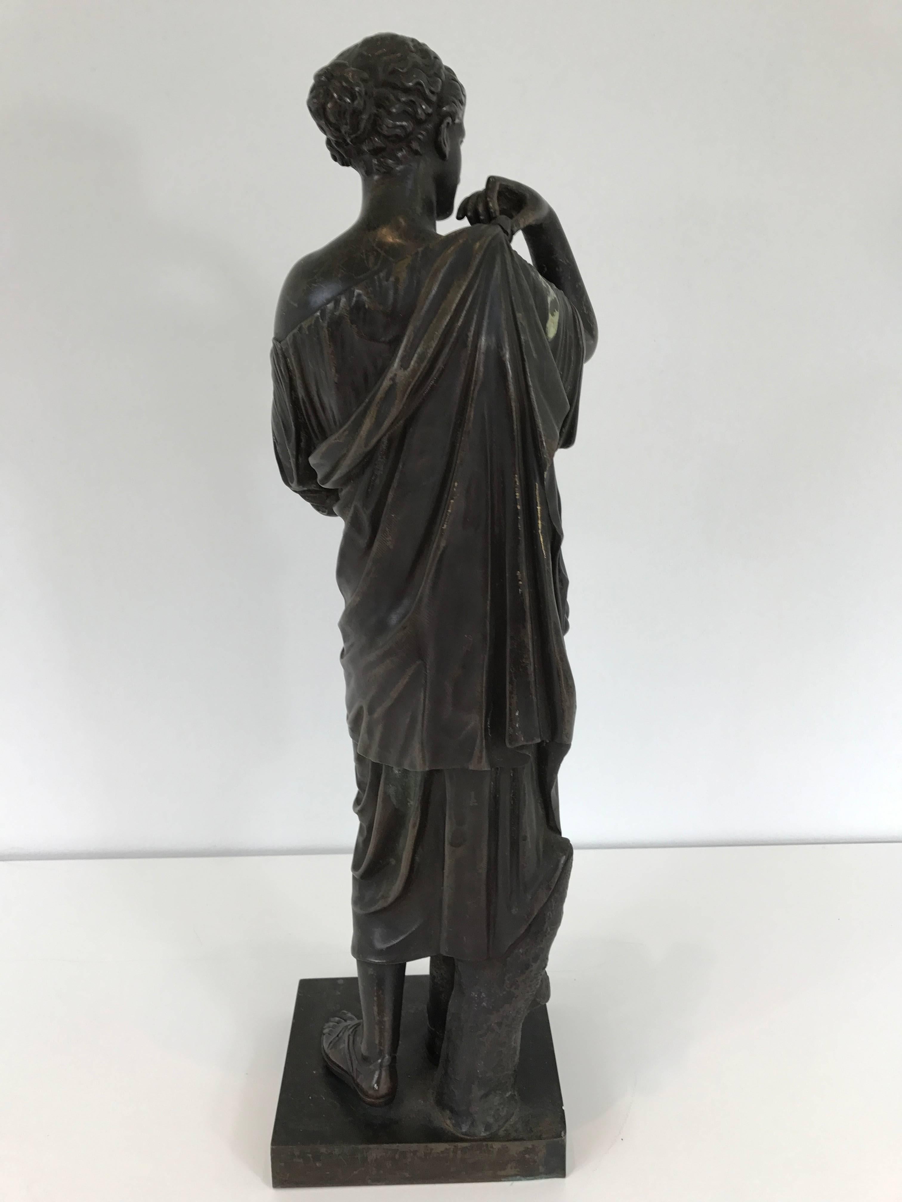 Late 19th Century 19th Century Grand Tour Bronze Figure of Diana For Sale