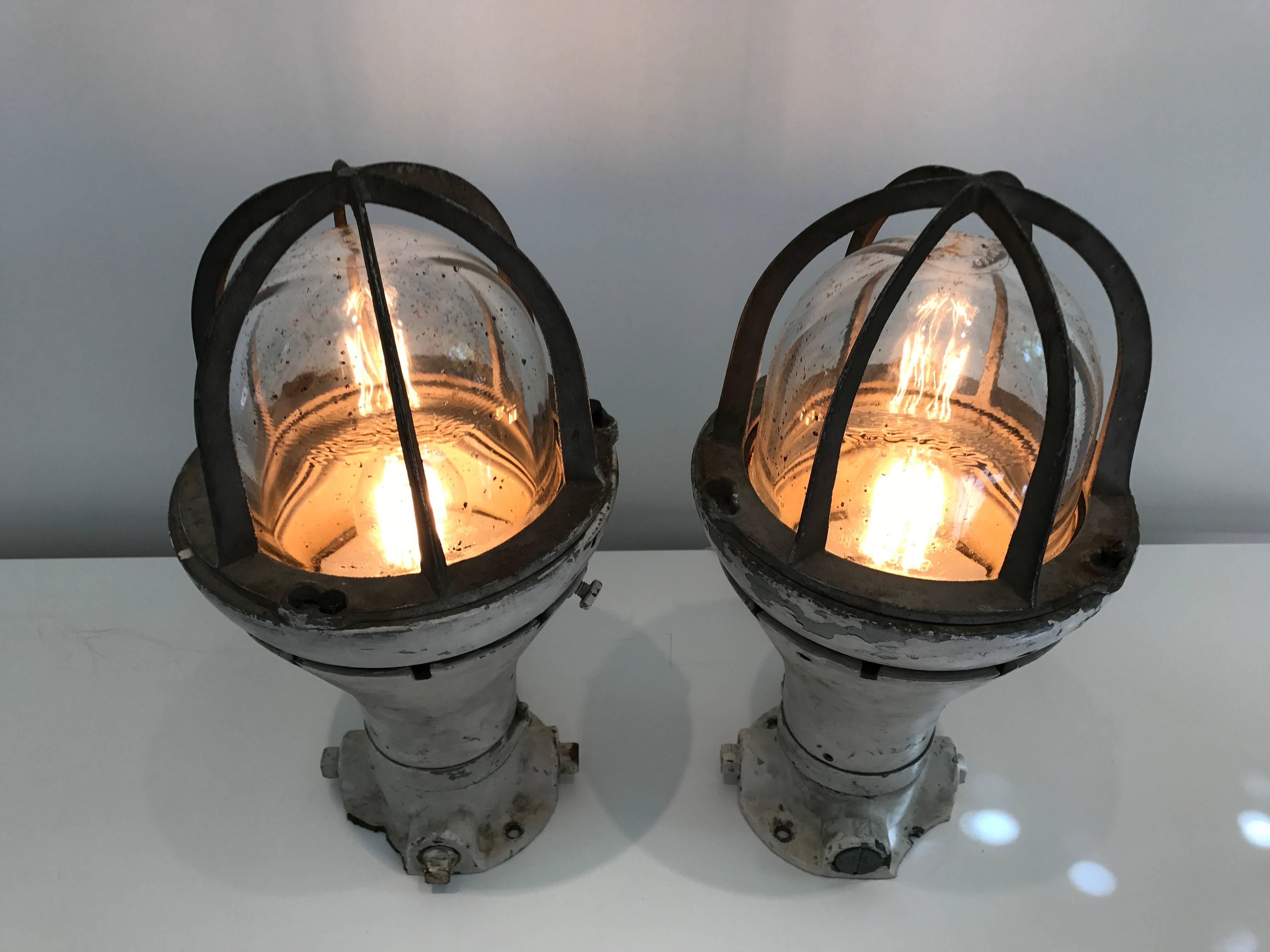 American Pair of Vintage Ship Lanterns