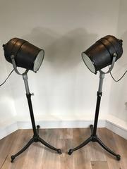 Vintage Pair of Studio Spotlight Floor Lamps