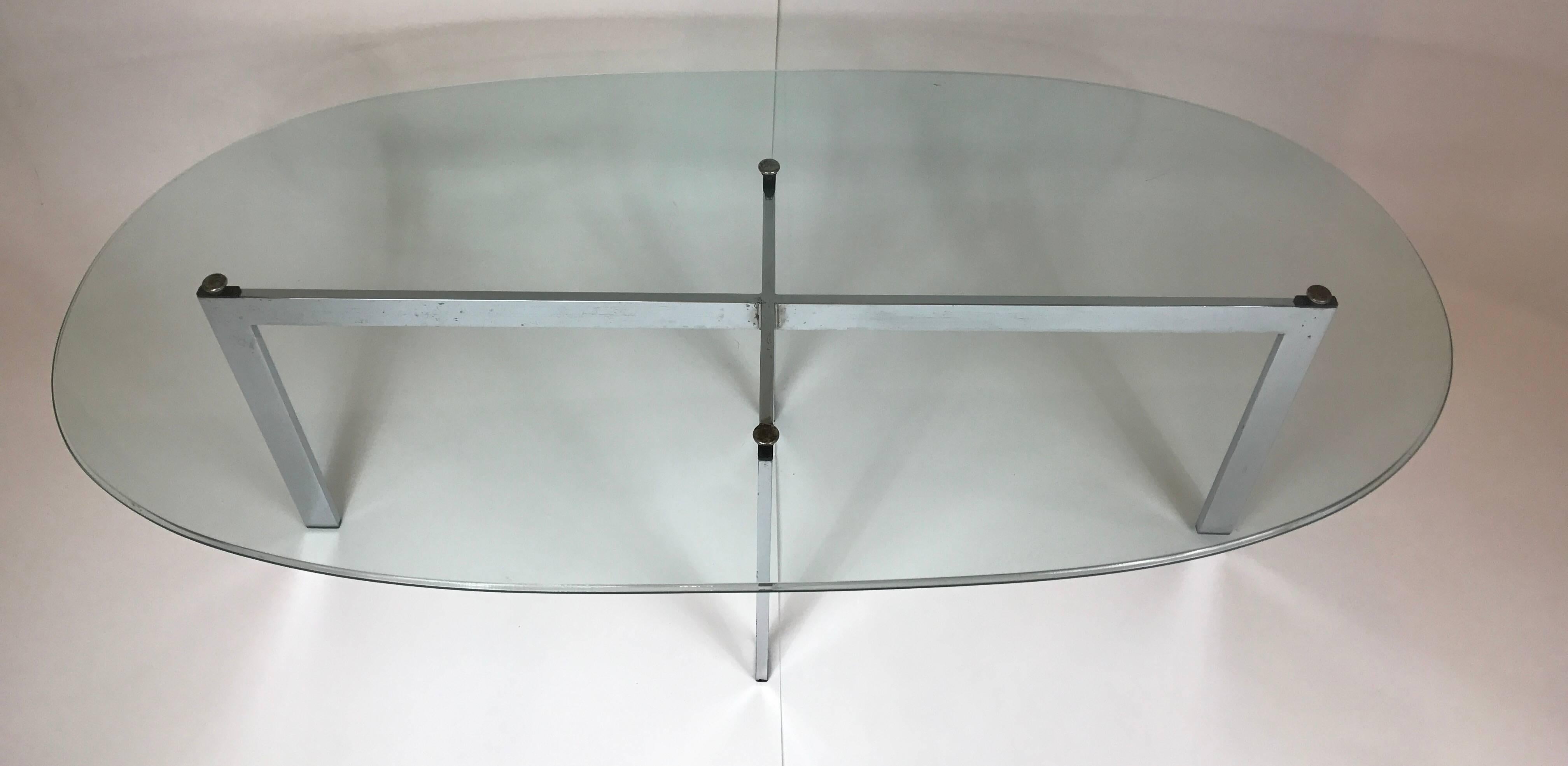 Mid-Century Modern Chrome and Glass Cocktail Table For Sale