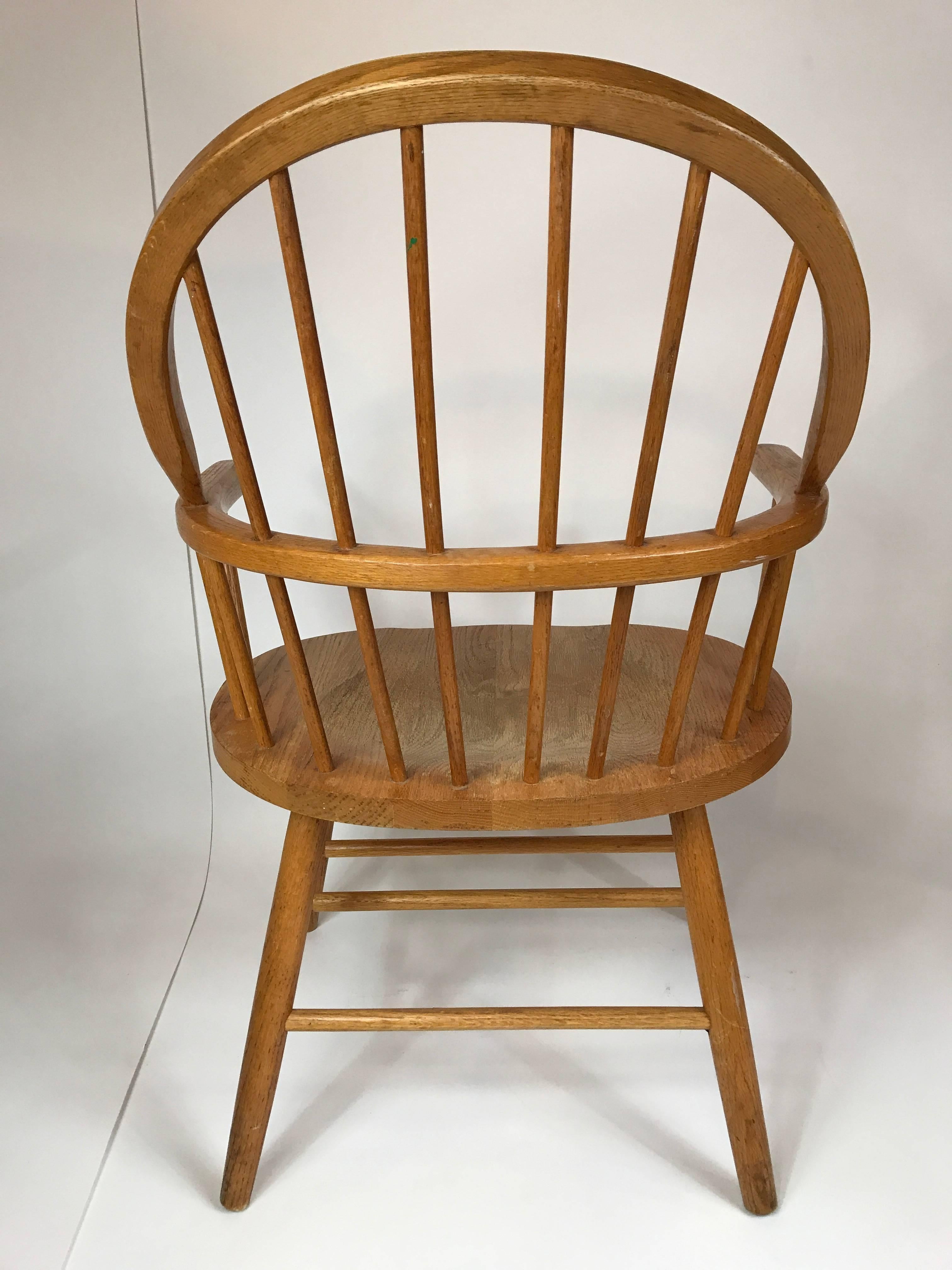 Mid-Century Modern Set of Six Danish Windsor Style Dining Chairs