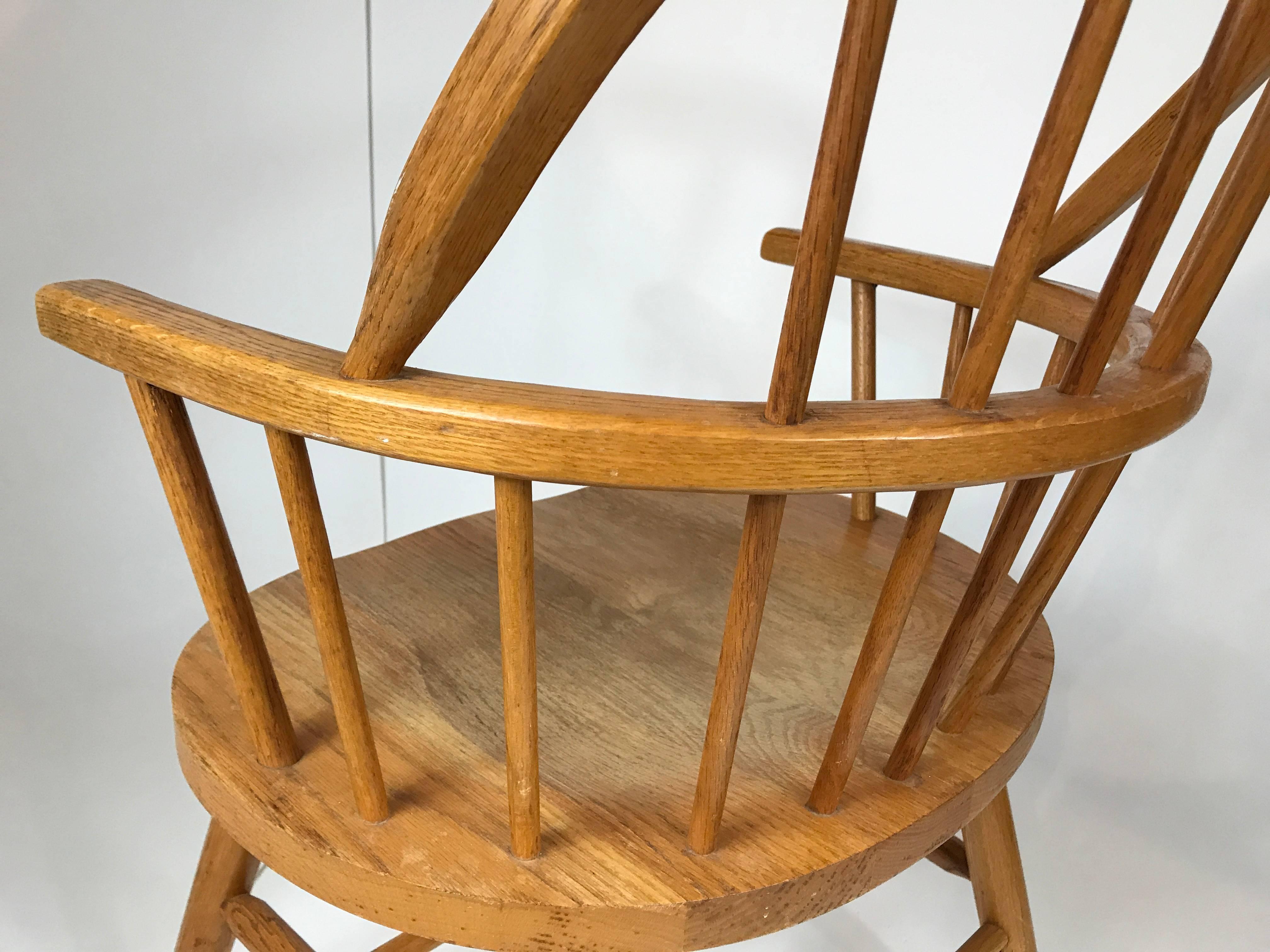 Stained Set of Six Danish Windsor Style Dining Chairs