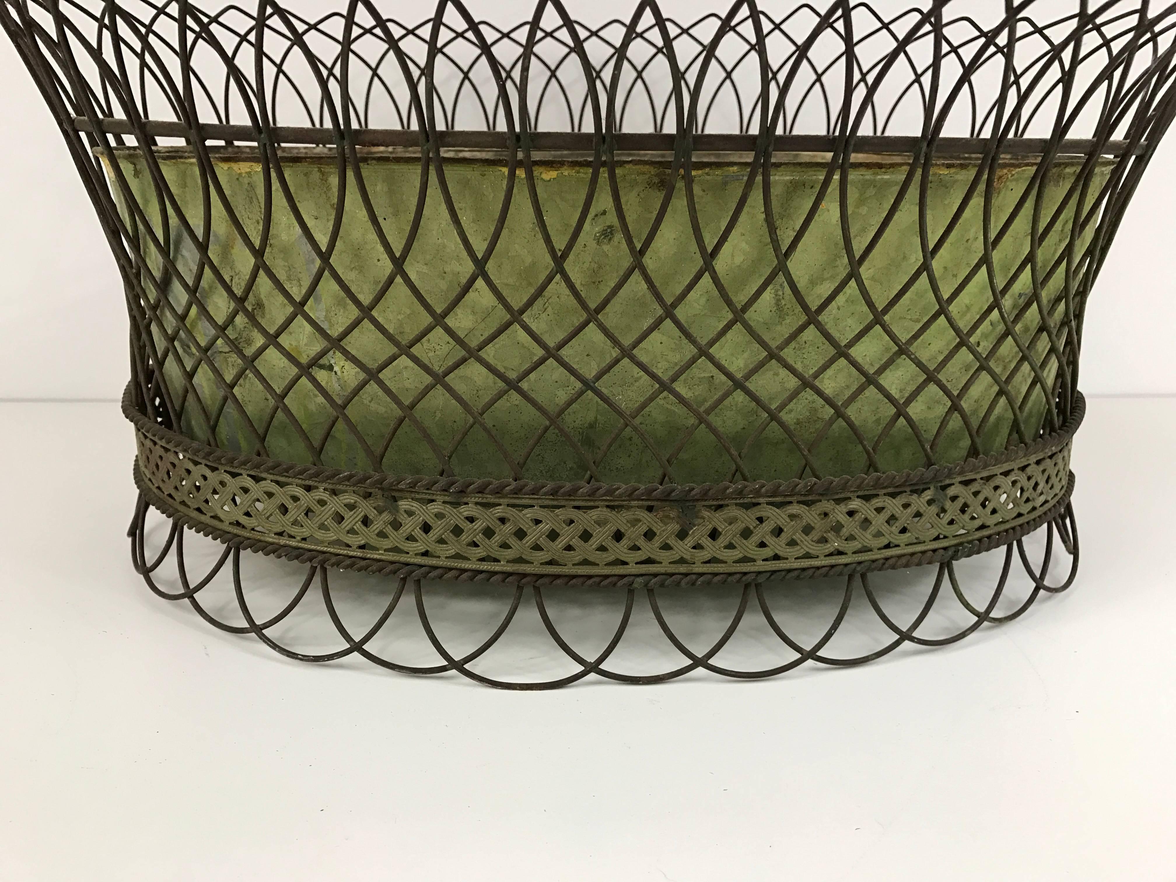 french wire basket planters
