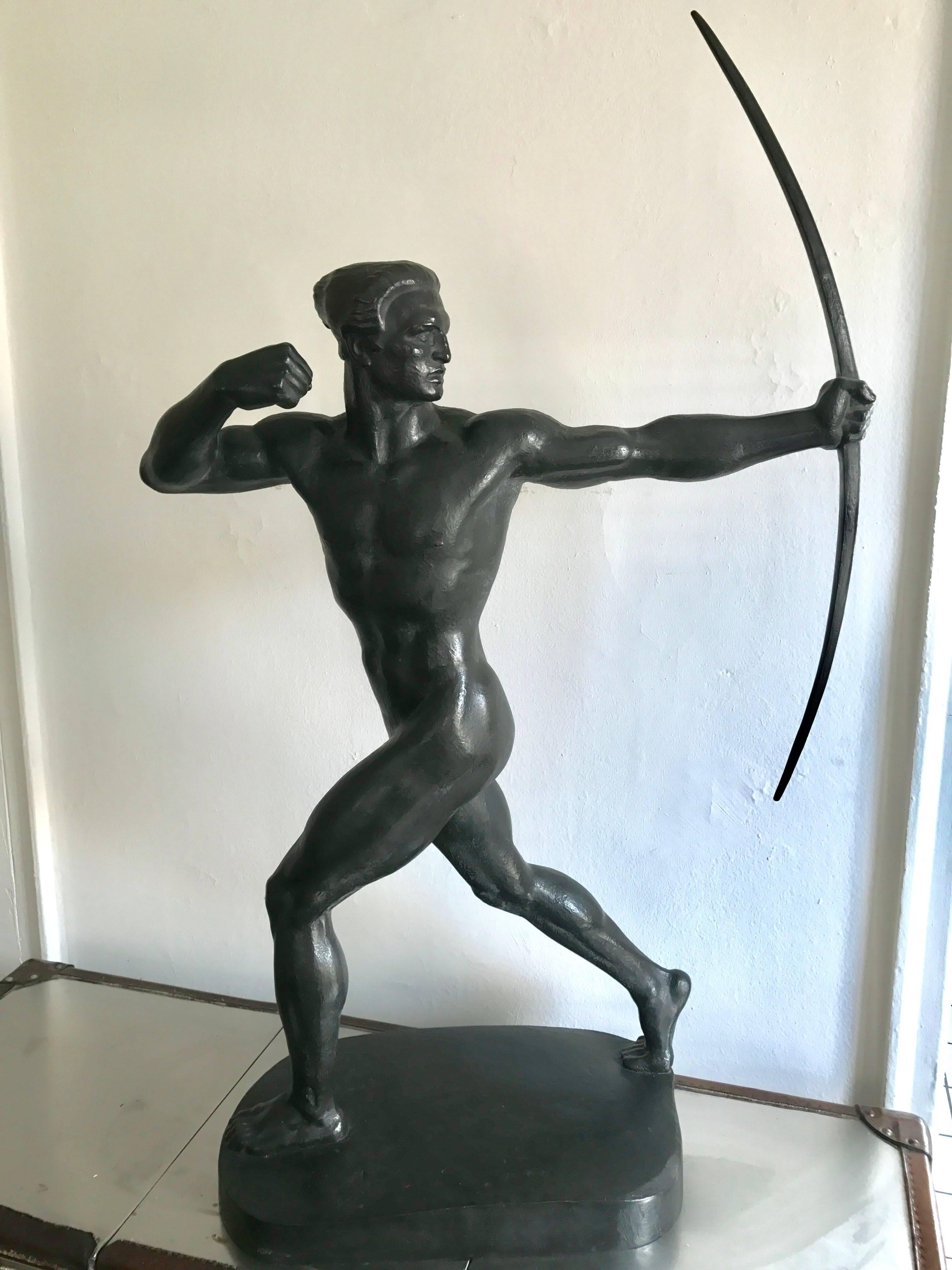 Hugo Lederer Art Deco Bronze of Archer 3