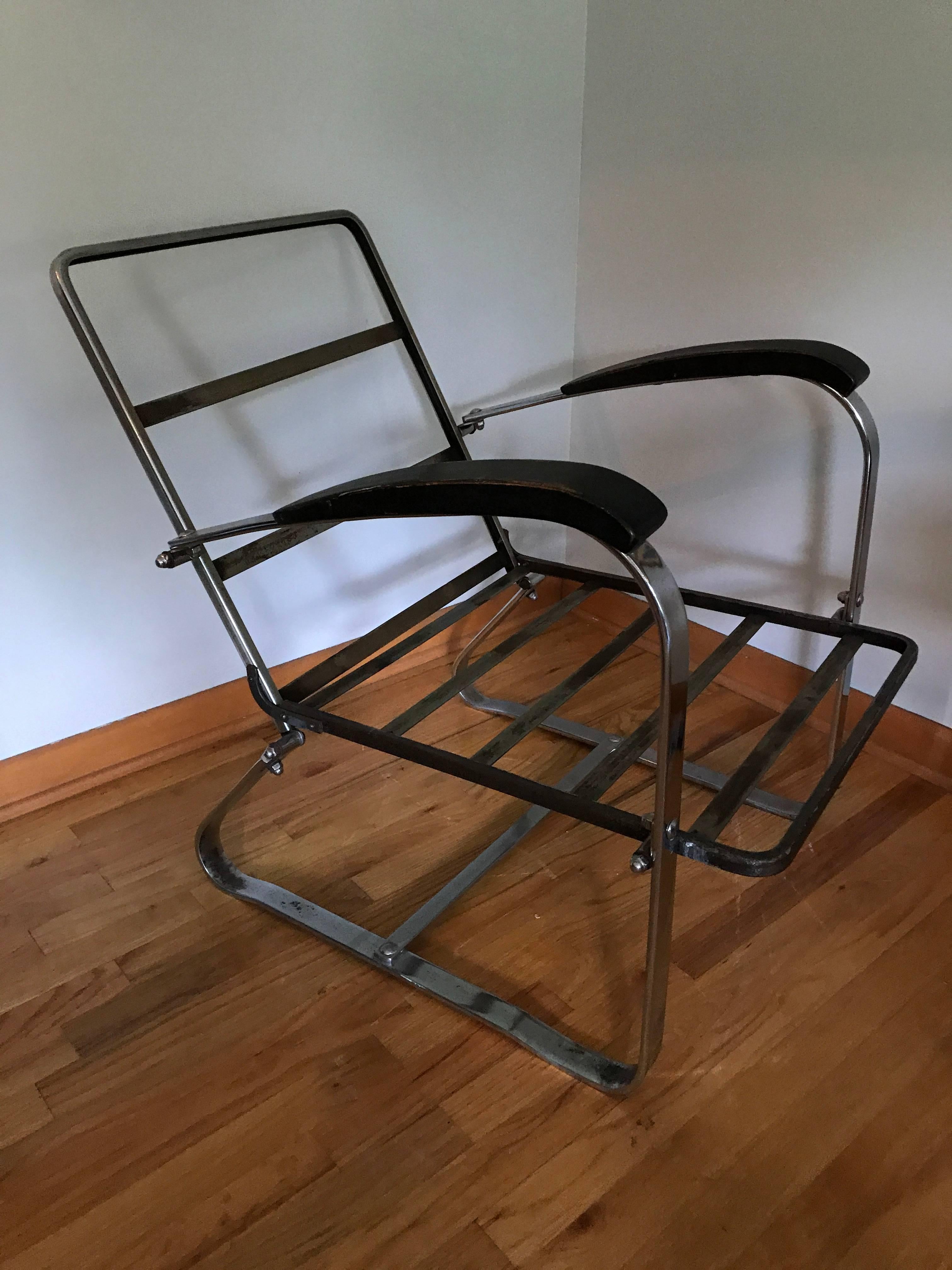 Art-Déco-Stuhl aus dem Maschinenzeitalter von McKay (Mitte des 20. Jahrhunderts) im Angebot