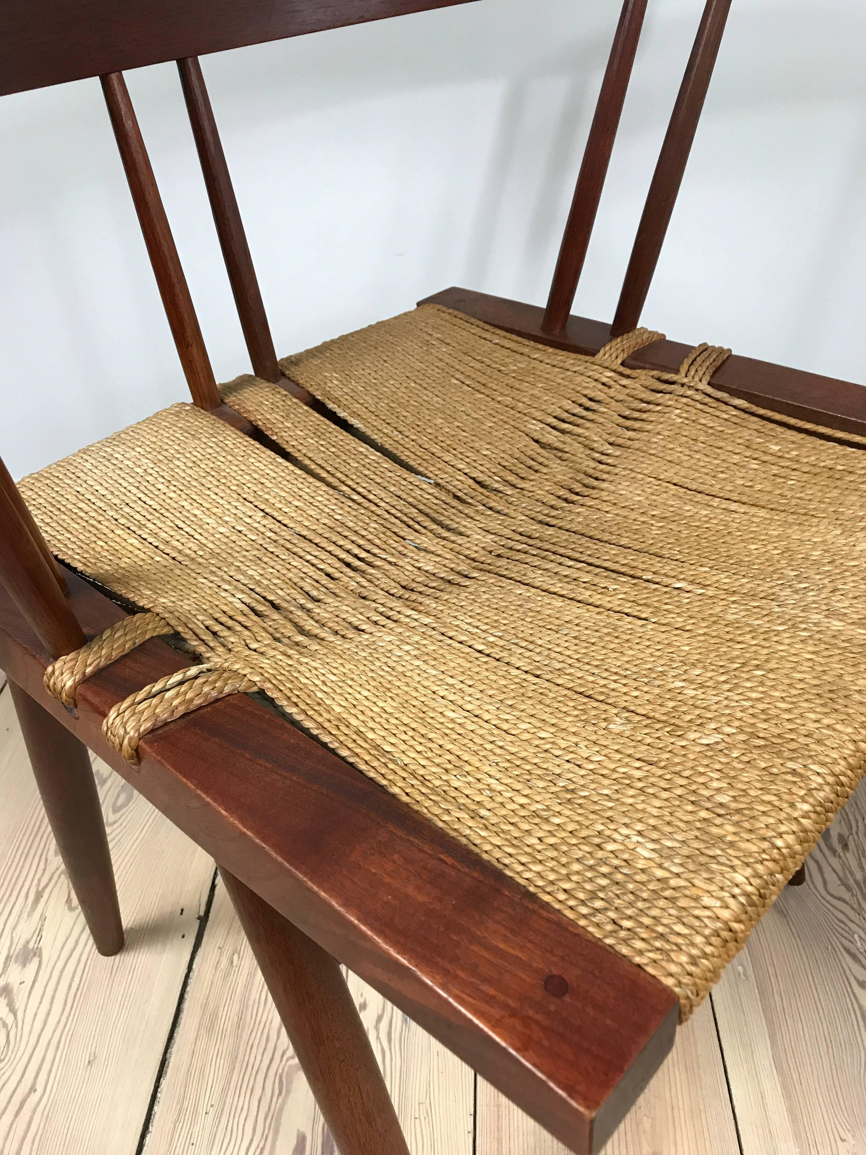 George Nakashima Grass Seat Chair In Excellent Condition In Stockton, NJ