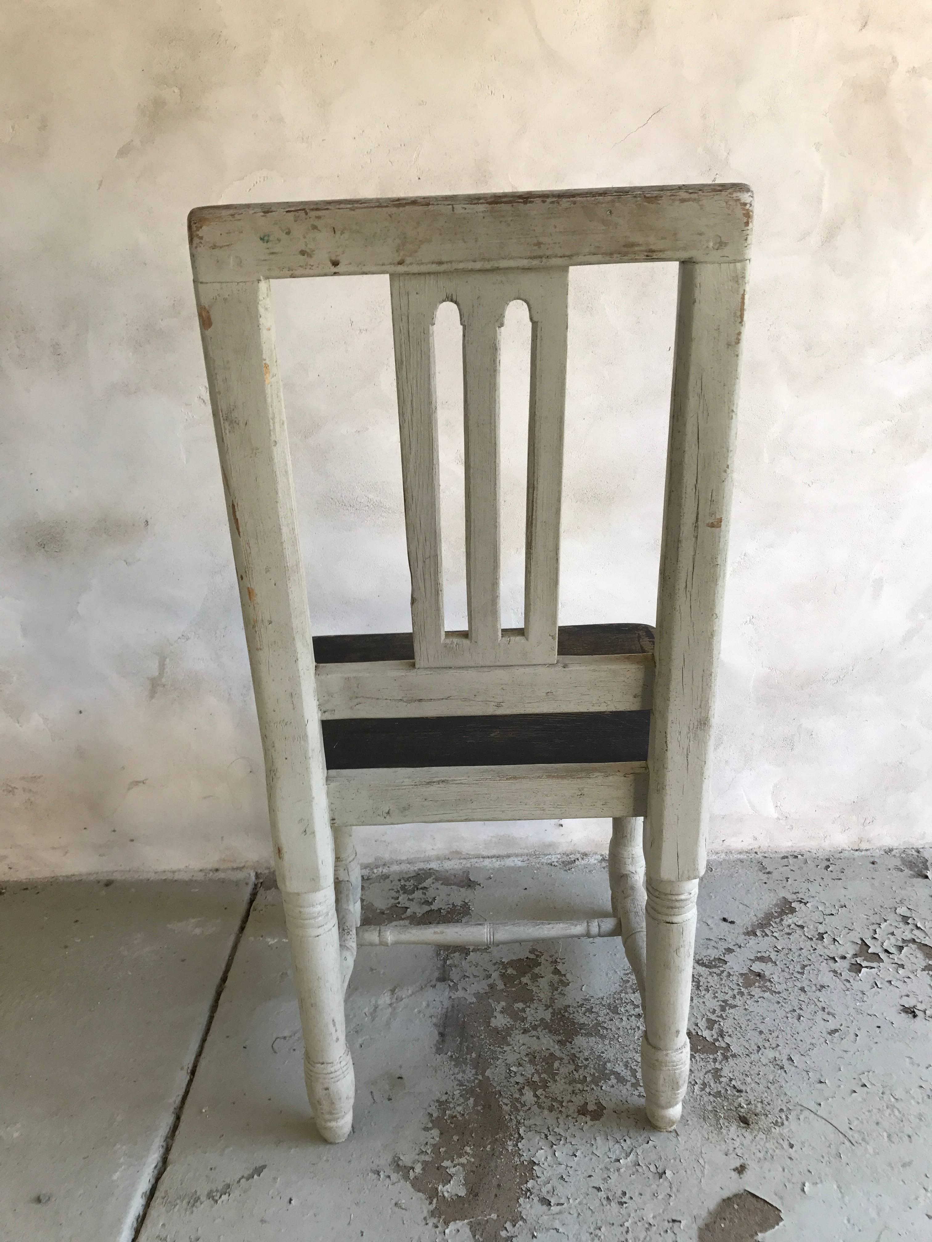 Three 19th Century Swedish Chairs In Distressed Condition In Stockton, NJ