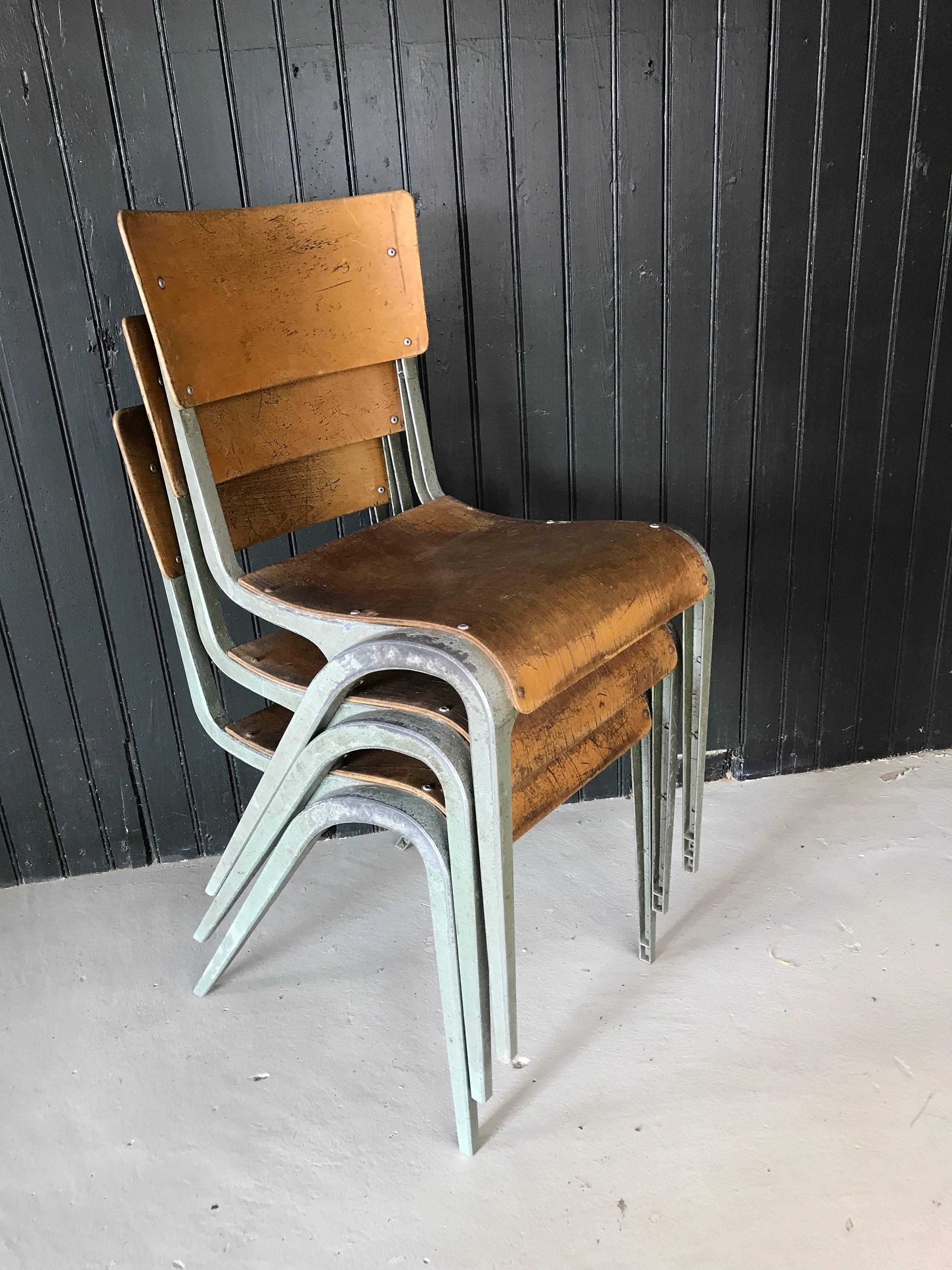 20th Century Three French Industrial Chairs by James Leonard for Esavian