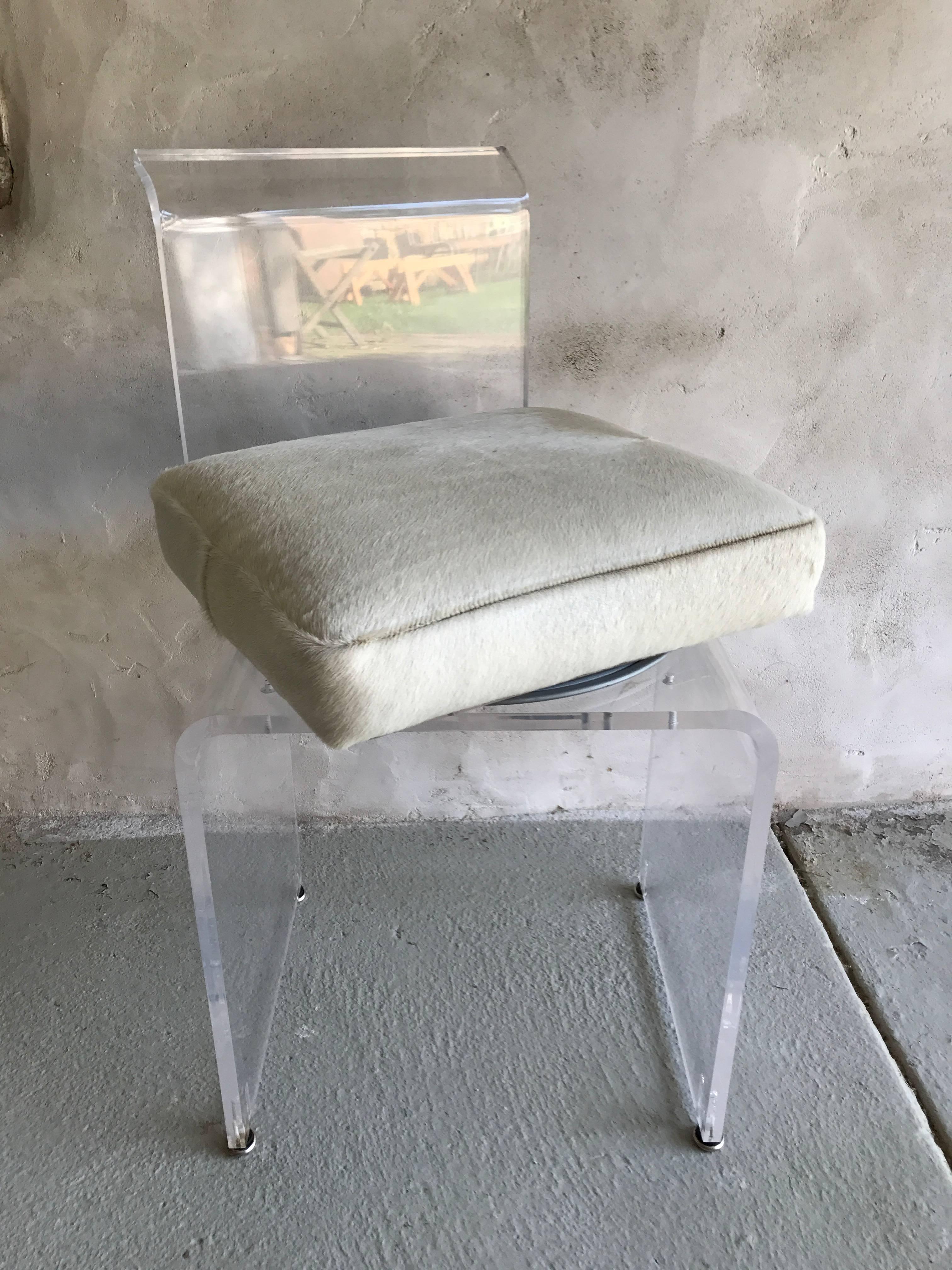 cowhide vanity stool