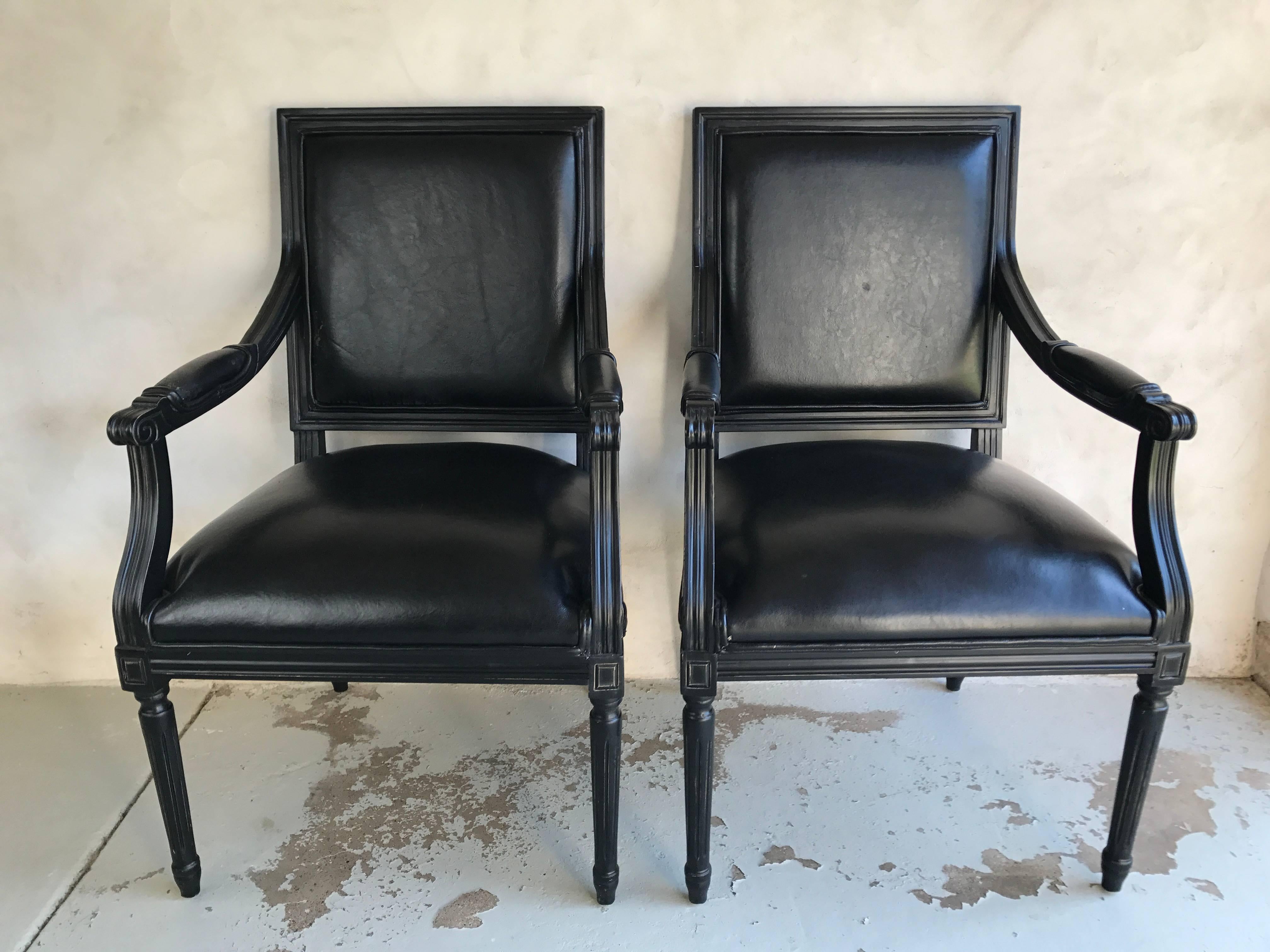 20th Century Pair of Directoire Style Armchairs
