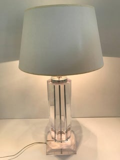 Tall Lucite Column Table Lamp