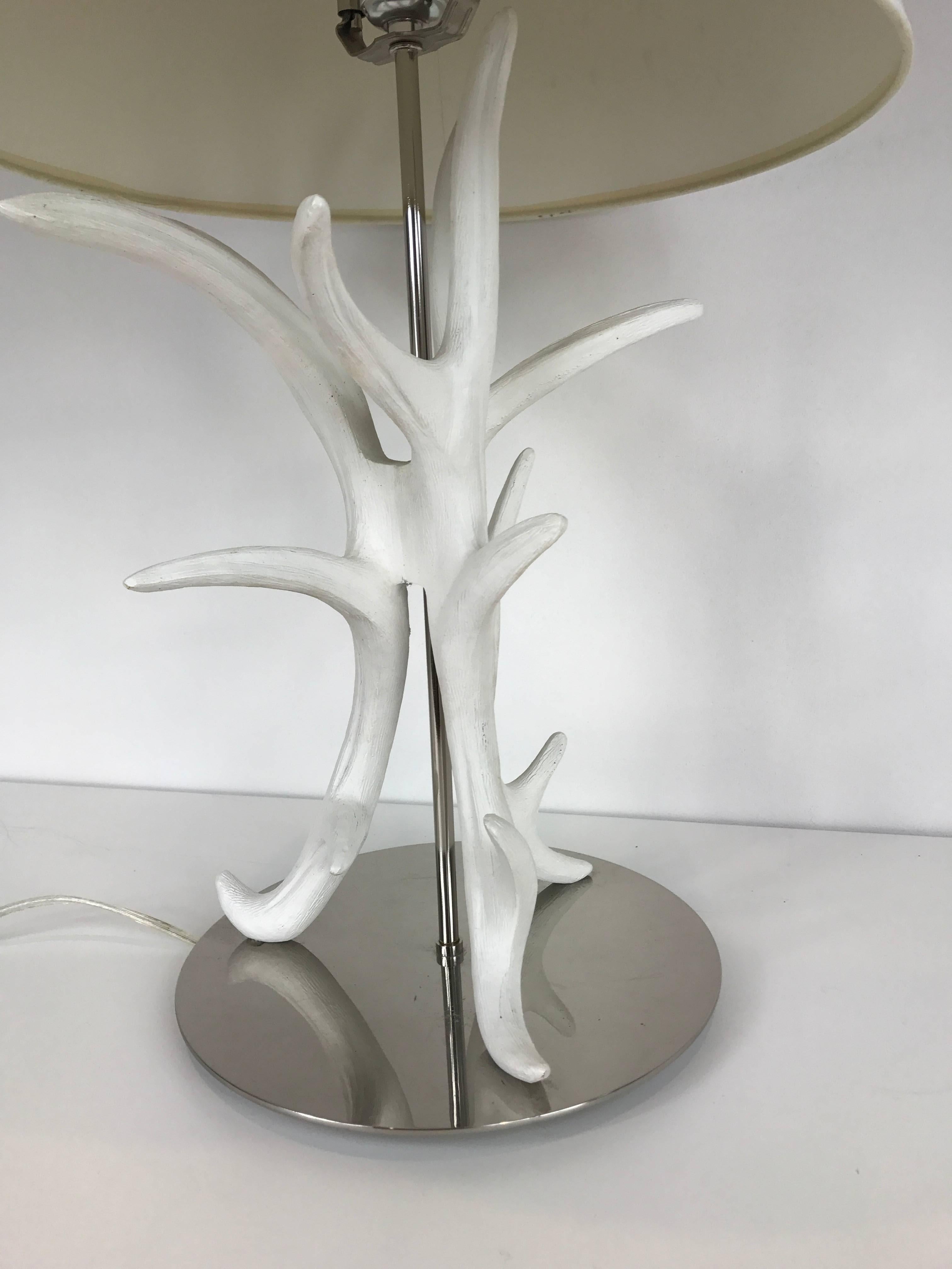 white antler lamp