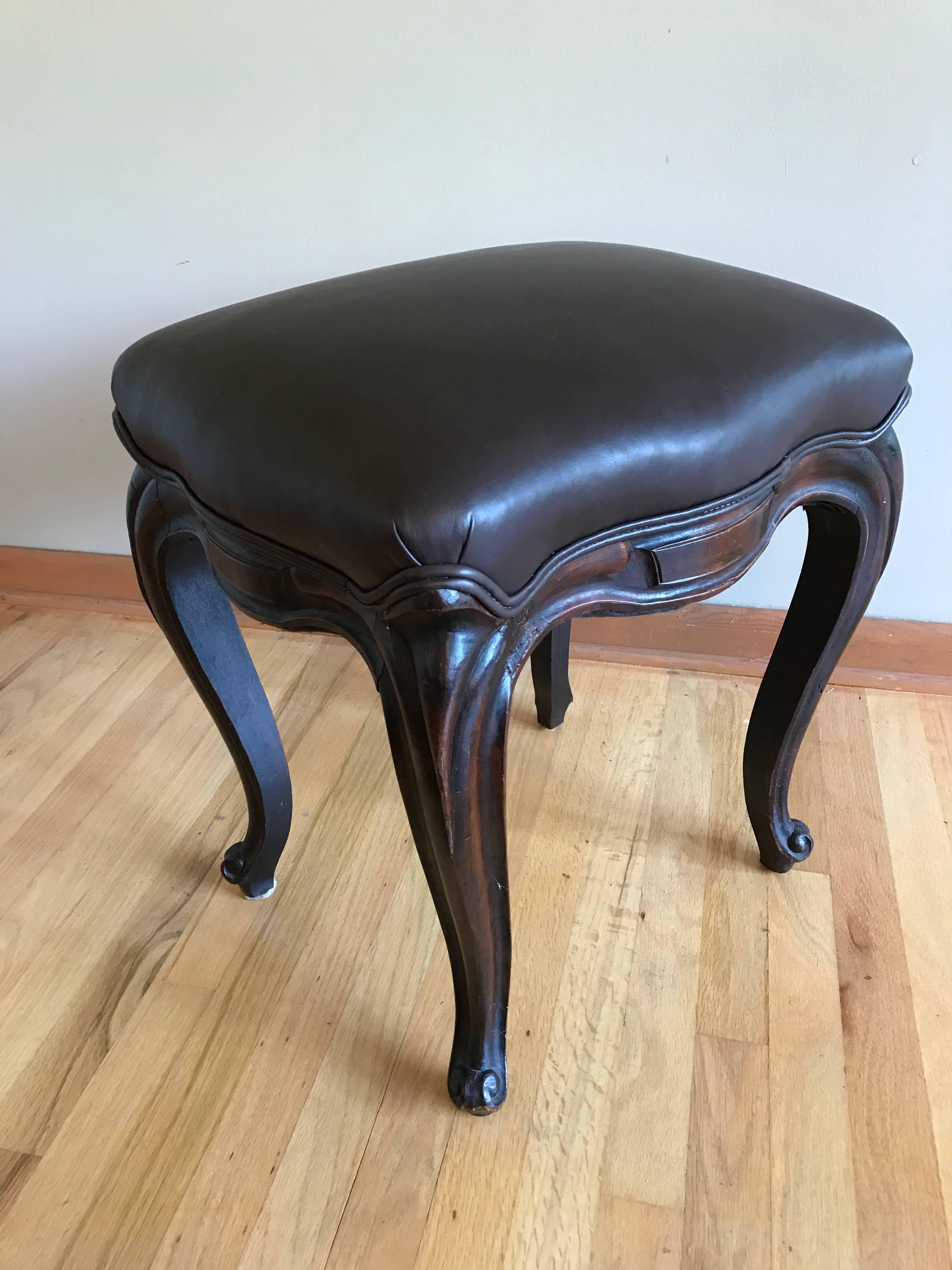 French 18th Century Louis XV Carved Stool For Sale