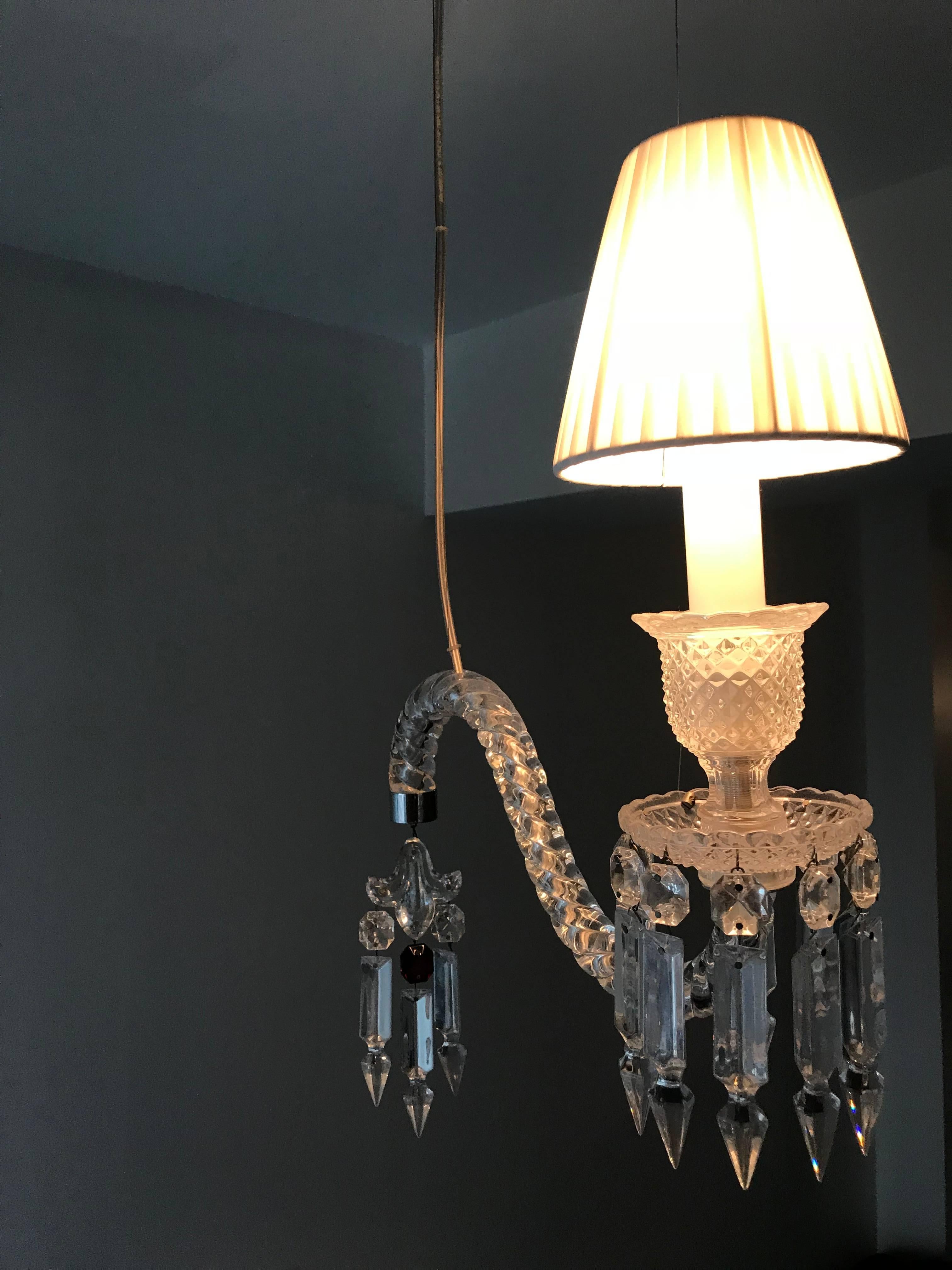 Contemporary Pair of Baccarat Crystal Fantome Hanging Sconces