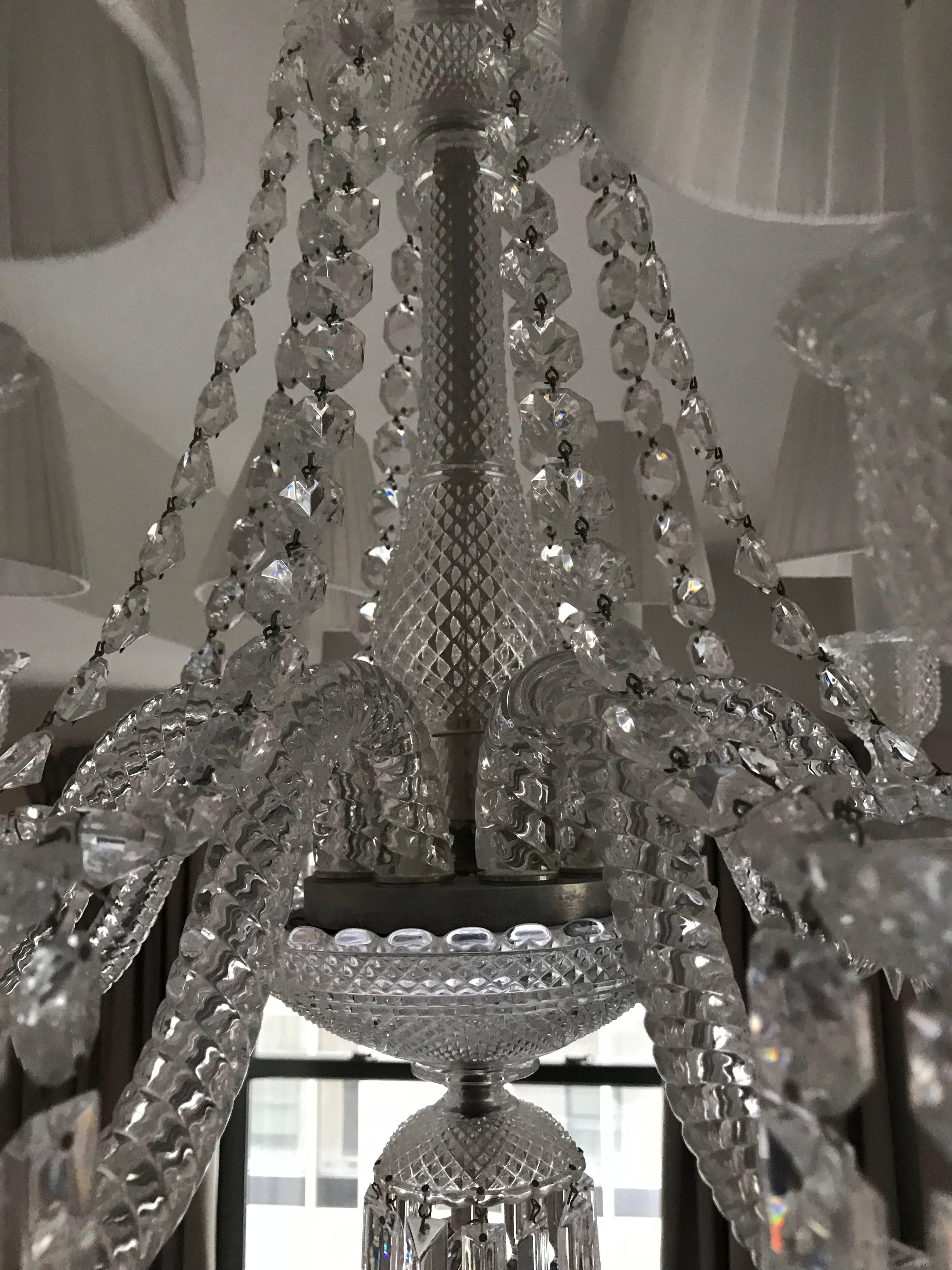French Baccarat Zenith Eight-Light Chandelier 