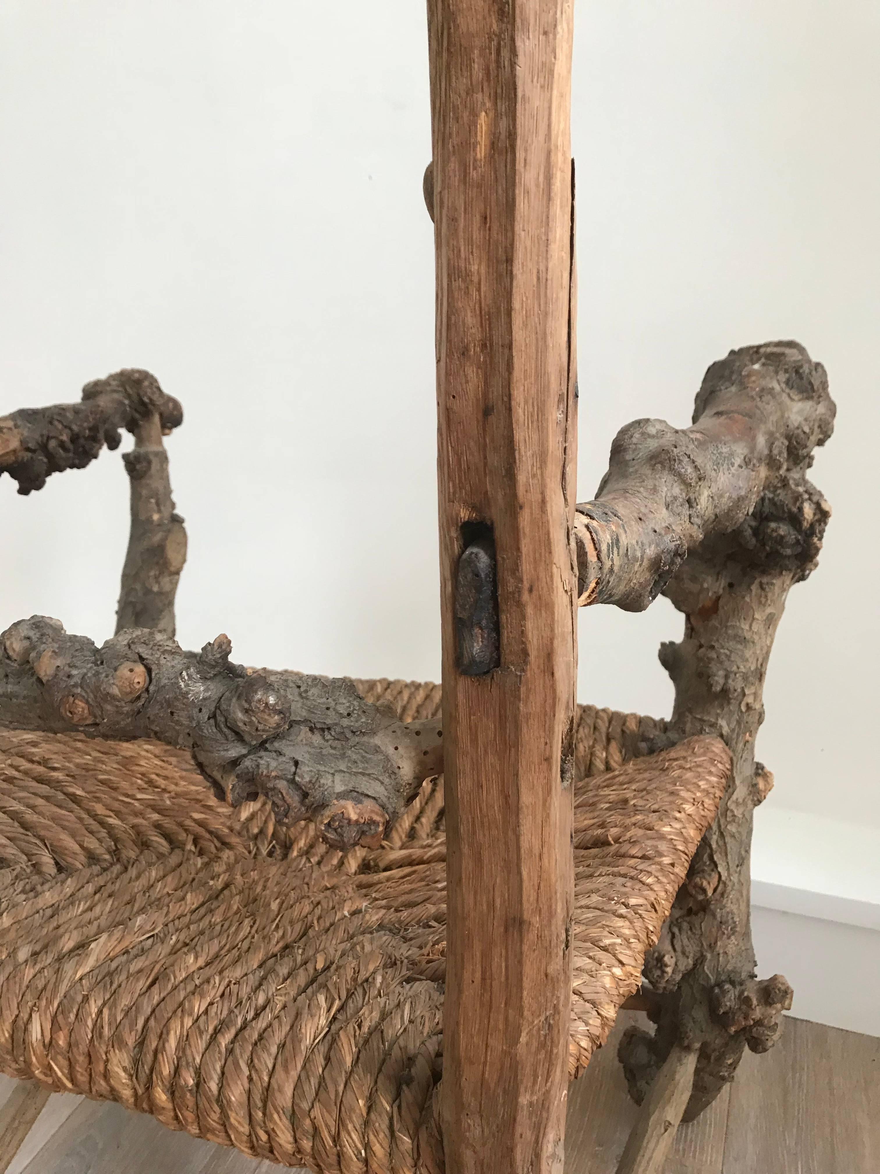 Rush Early 19th Century French Root Chair