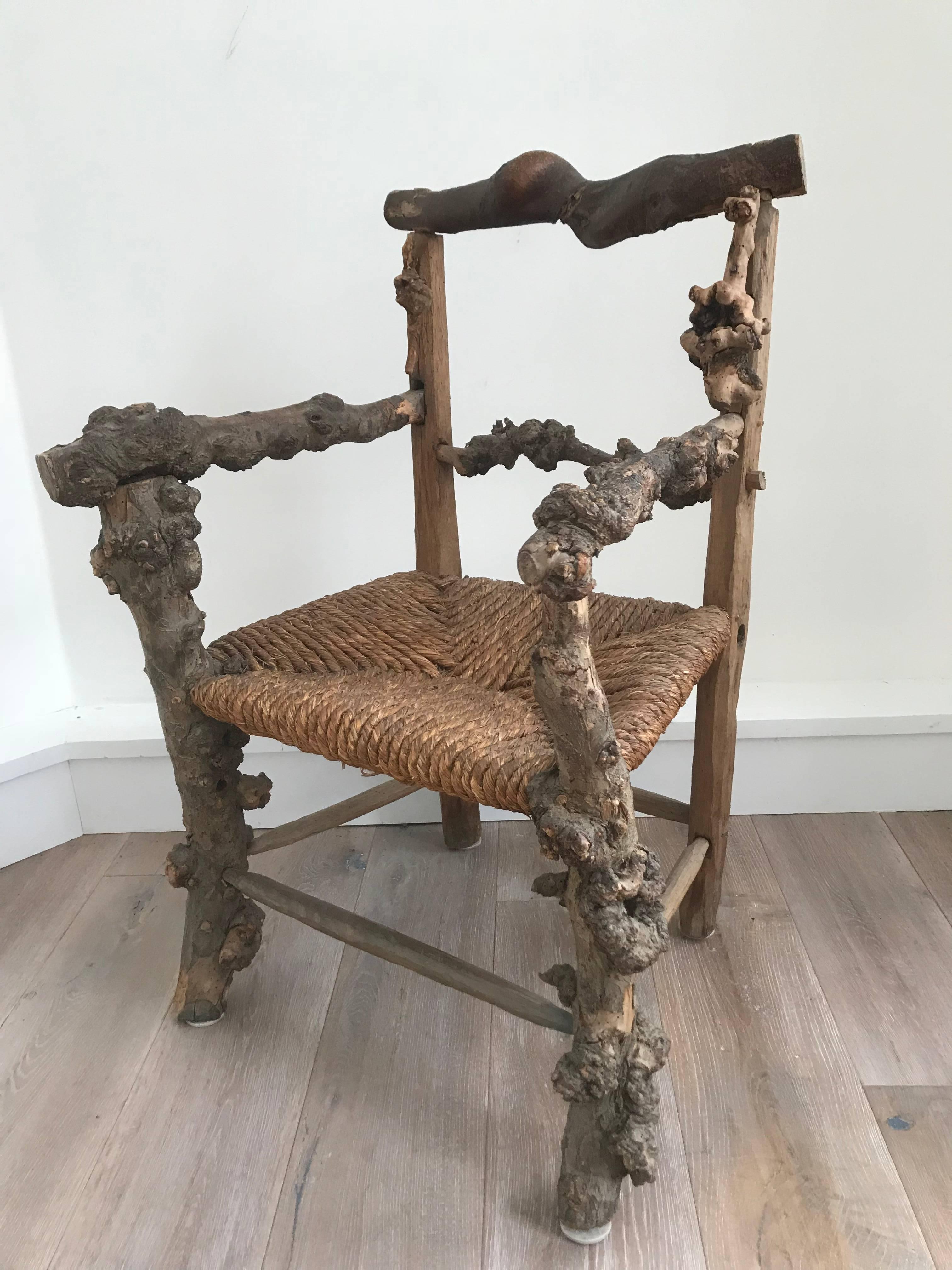 Early 19th Century French Root Chair In Excellent Condition In Stockton, NJ
