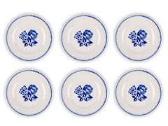 Vintage Hand-Painted Dessert Plates, Set of Six