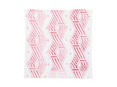 Pink and White Hand Printed Linen Napkins, Set of Four