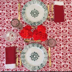 Squared Tablecloth with a Suzani Patterns