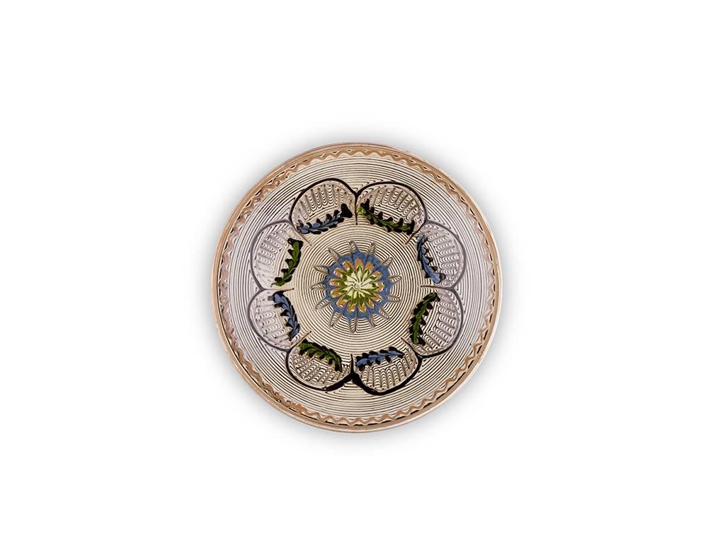 Ceramic Traditional Romanian Hand-Painted Dinner Plates, Set of Six For Sale