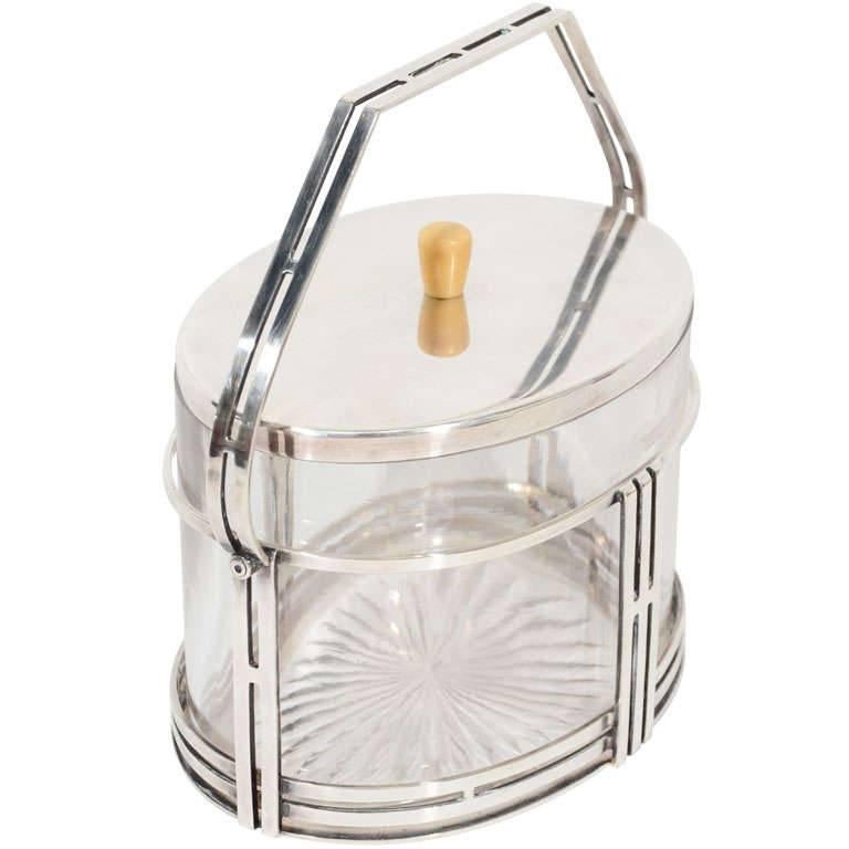 Art Deco Covered Ice Bucket or Container