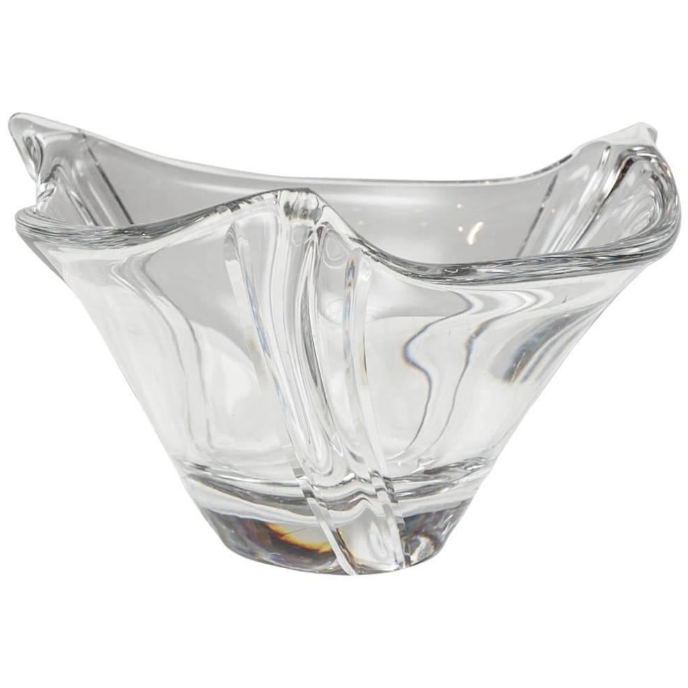 Elegant Daum Crystal Bowl, Modern/Transitional Style For Sale